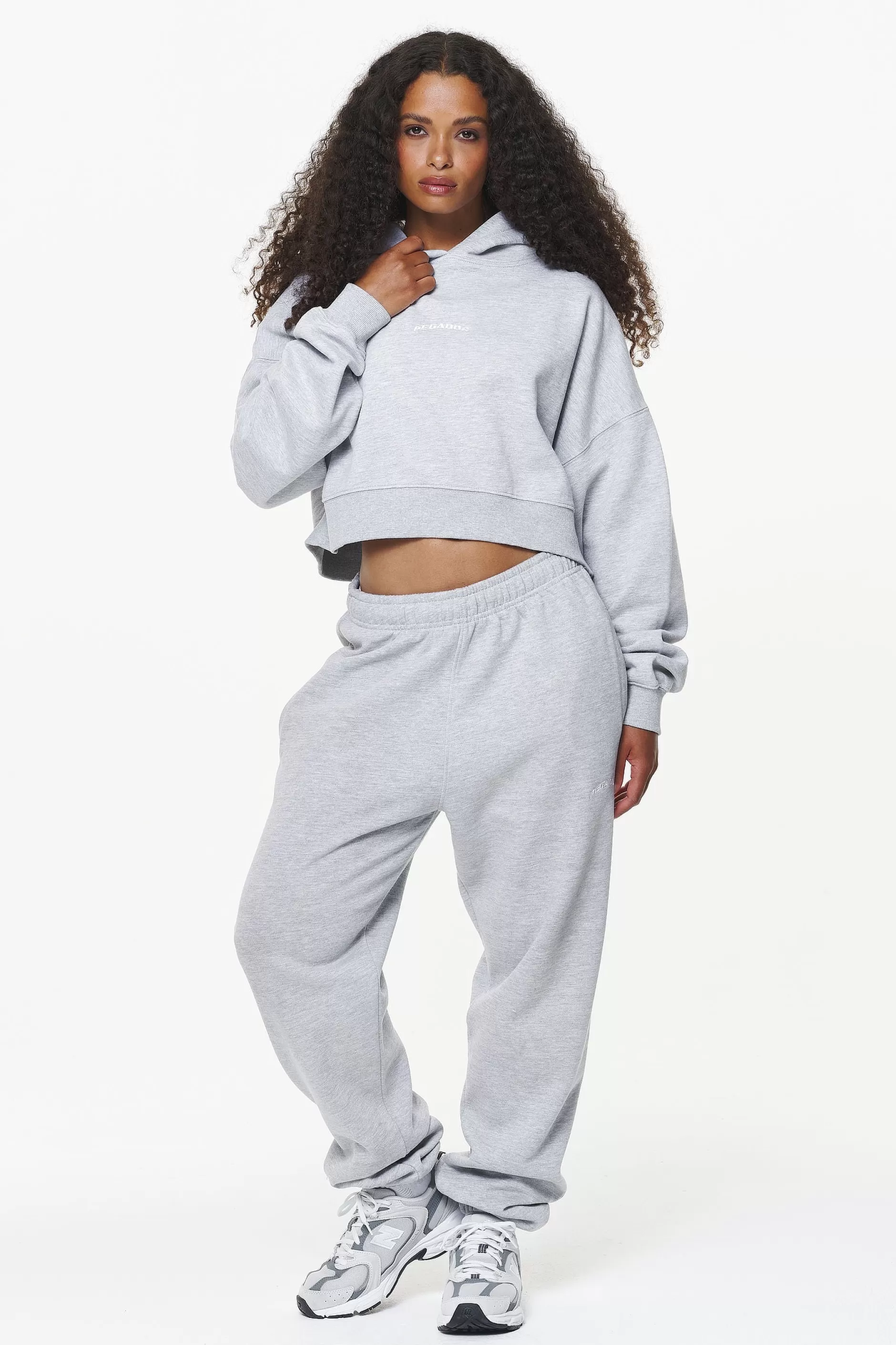 Shop Pegador Durward High Waisted Sweat Pants Grey Melange