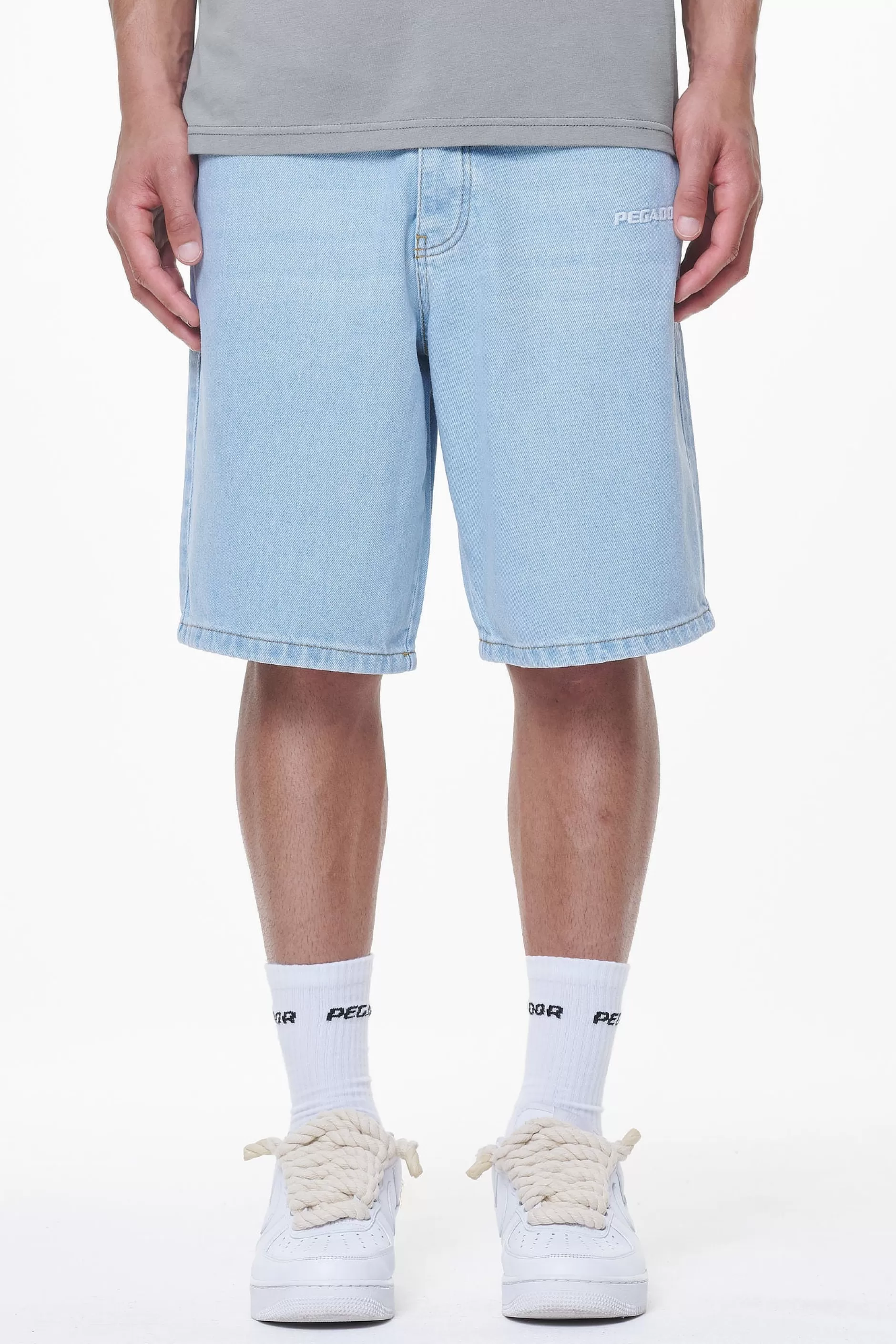 Store Pegador Earl Jeans Shorts Washed Light Blue