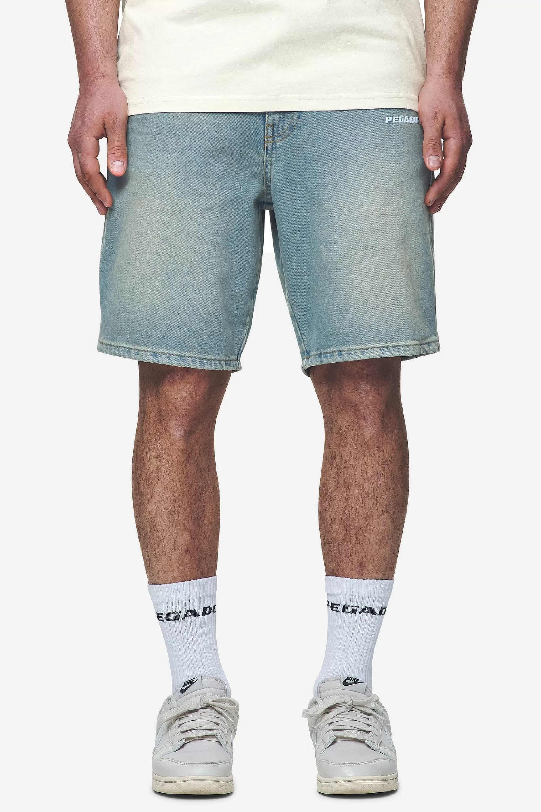 Outlet Pegador Earl Jeans Shorts Washed vintage blue