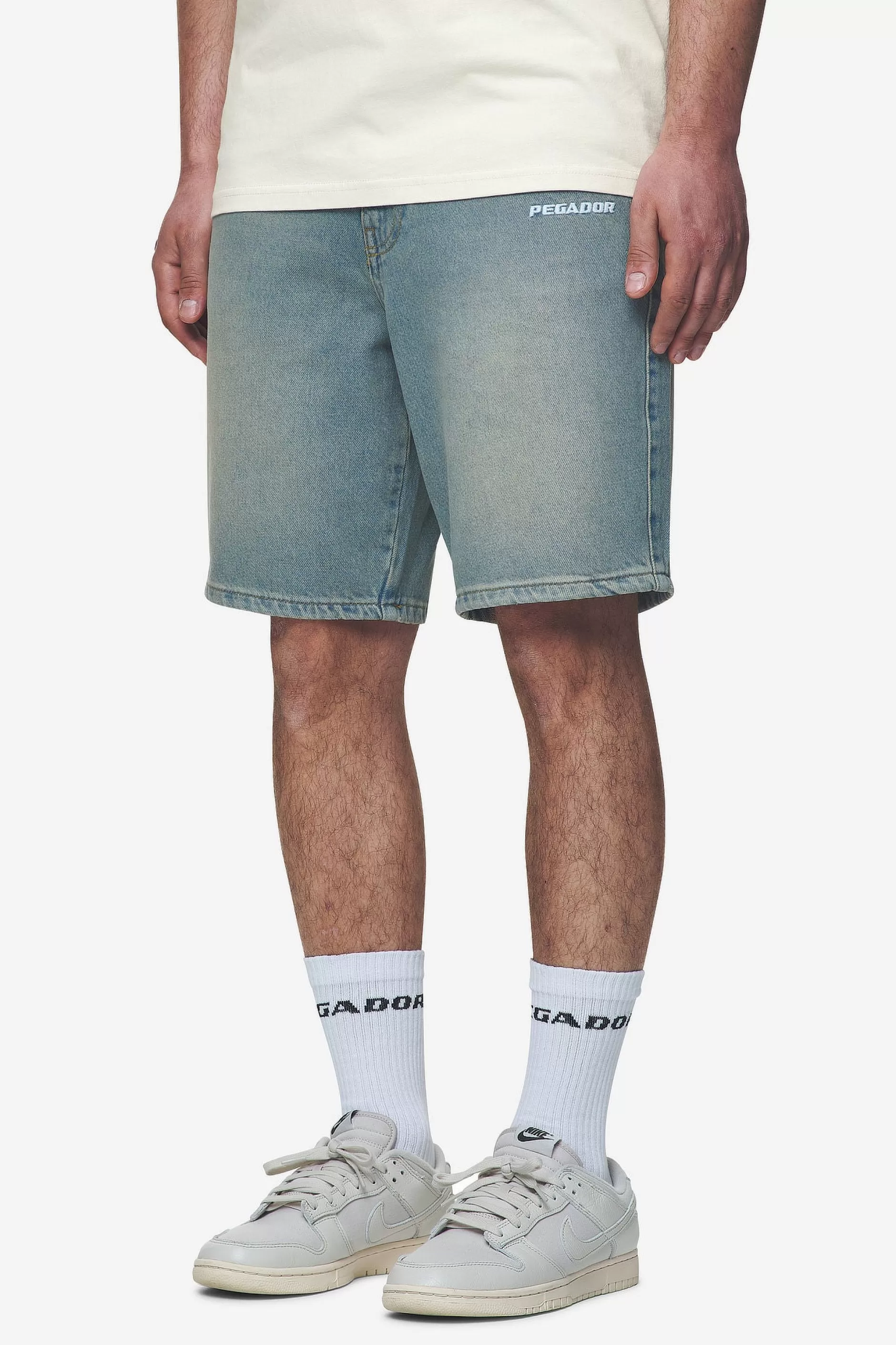 Outlet Pegador Earl Jeans Shorts Washed vintage blue