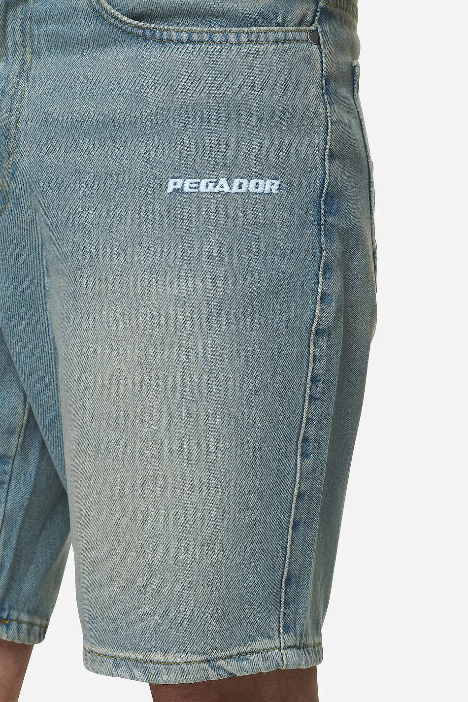 Outlet Pegador Earl Jeans Shorts Washed vintage blue