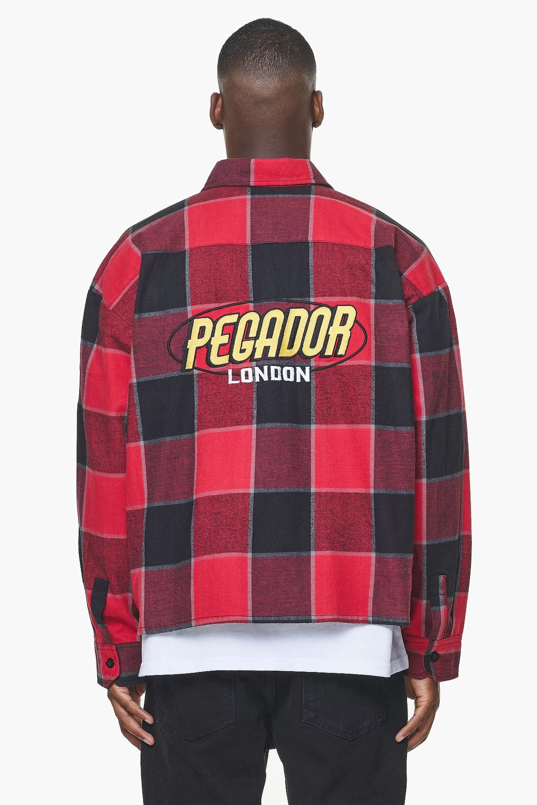 Hot Pegador Eastfield Flannel Shirt Washed Royal Red Onyx Black