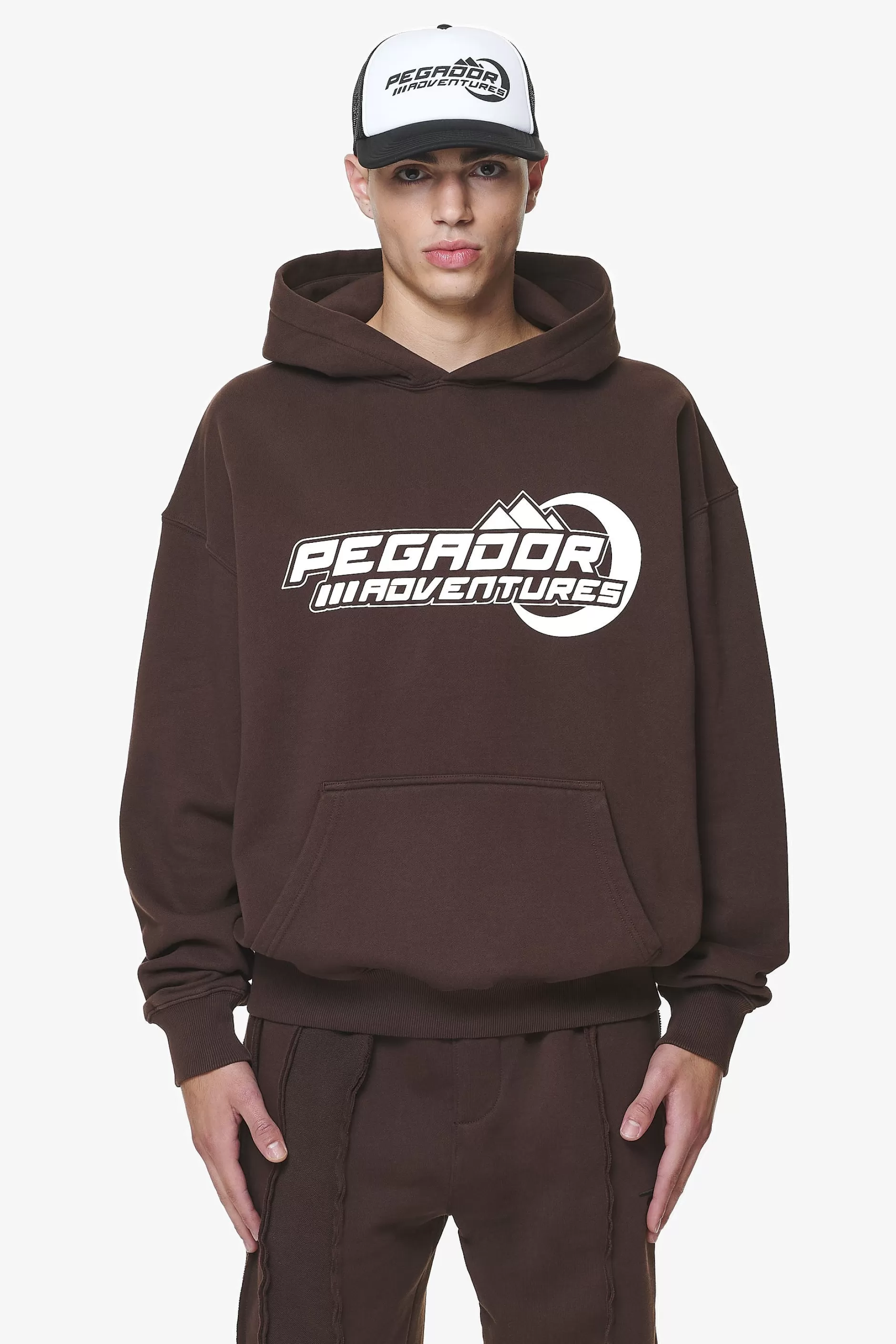 Clearance Pegador Eazor Oversized Hoodie Washed Oak Brown