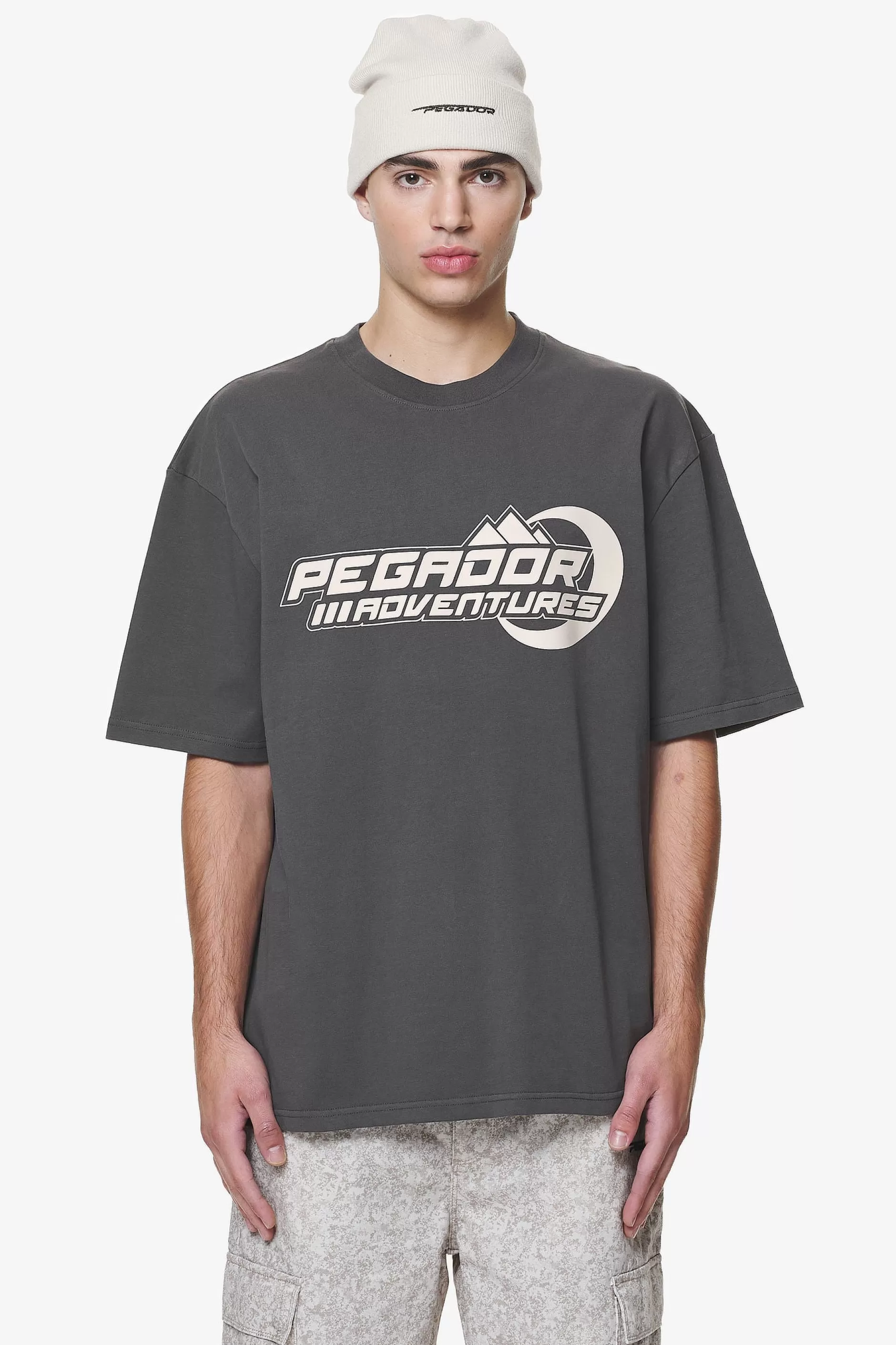 Online Pegador Eazor Oversized Tee Washed Volcano Grey