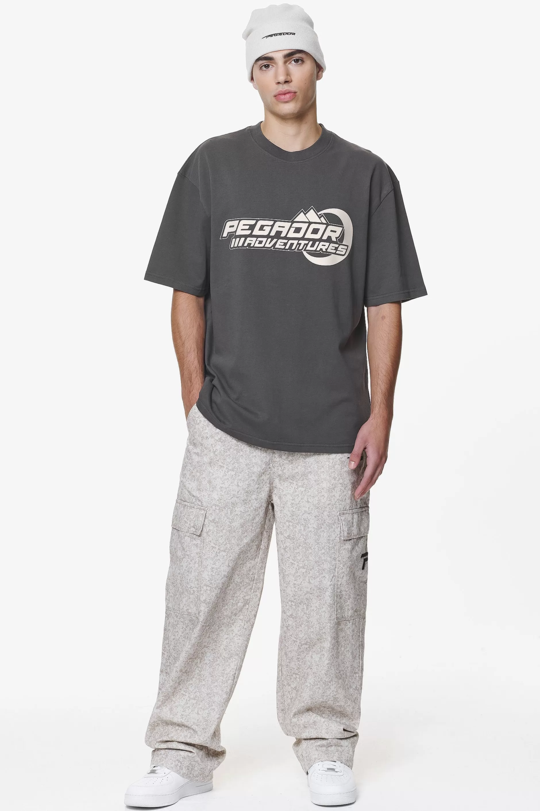 Online Pegador Eazor Oversized Tee Washed Volcano Grey