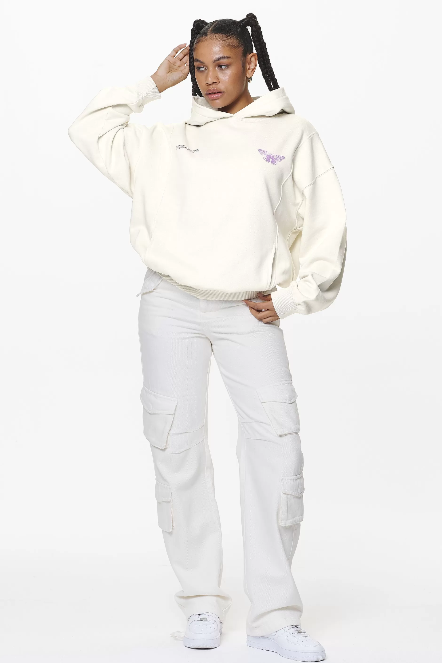 Clearance Pegador Eira Oversized Hoodie Washed Salty Cream