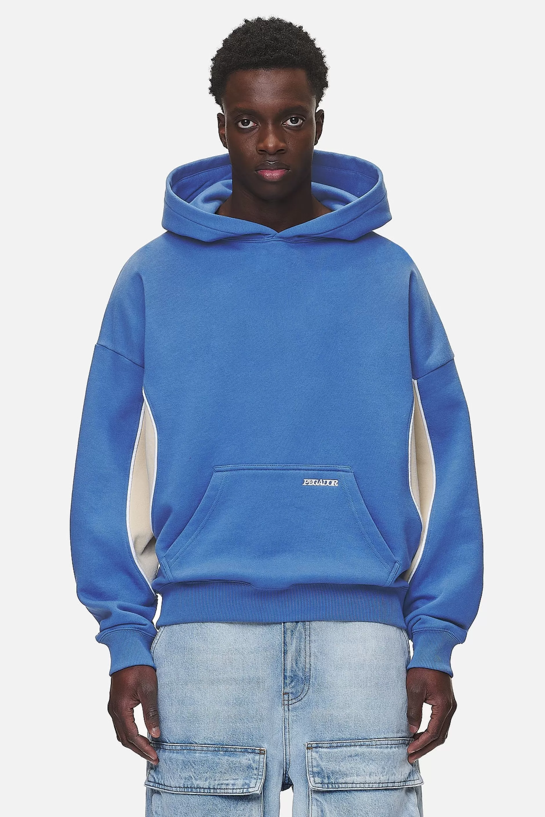 Sale Pegador Farro Boxy Hoodie Washed Retro Blue