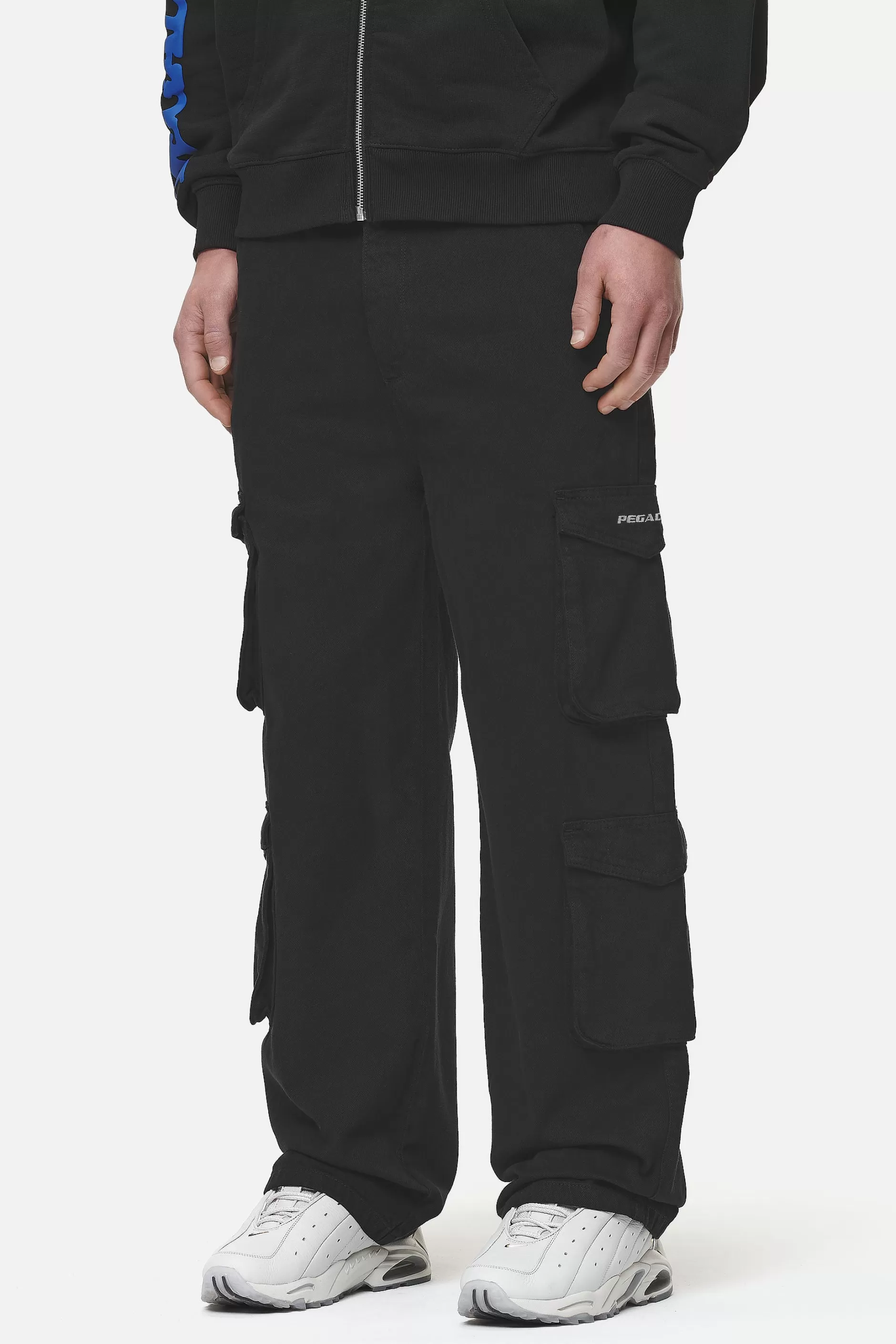 Shop Pegador Garlan Wide Cargo Pants Black