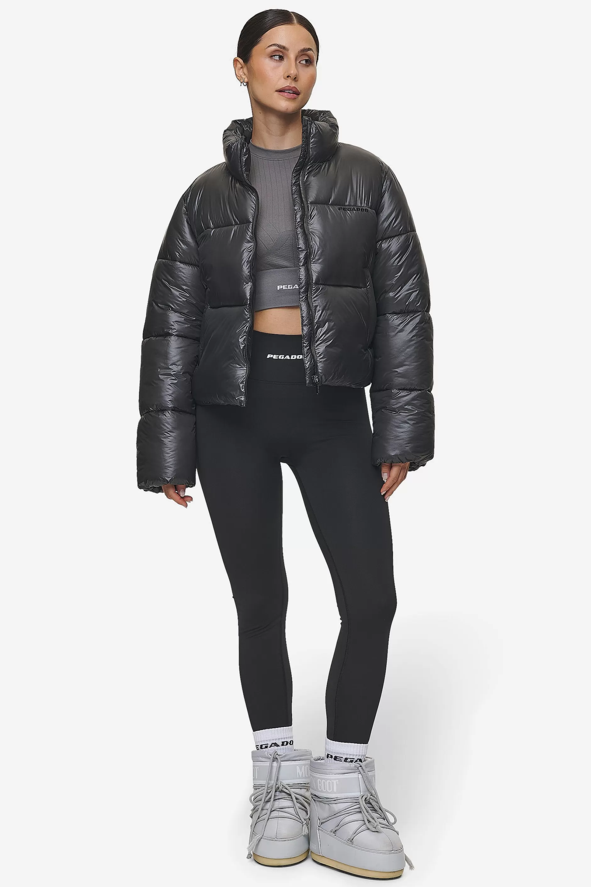 Store Pegador Georgia Light Glossy Puffer Jacket Anthracite