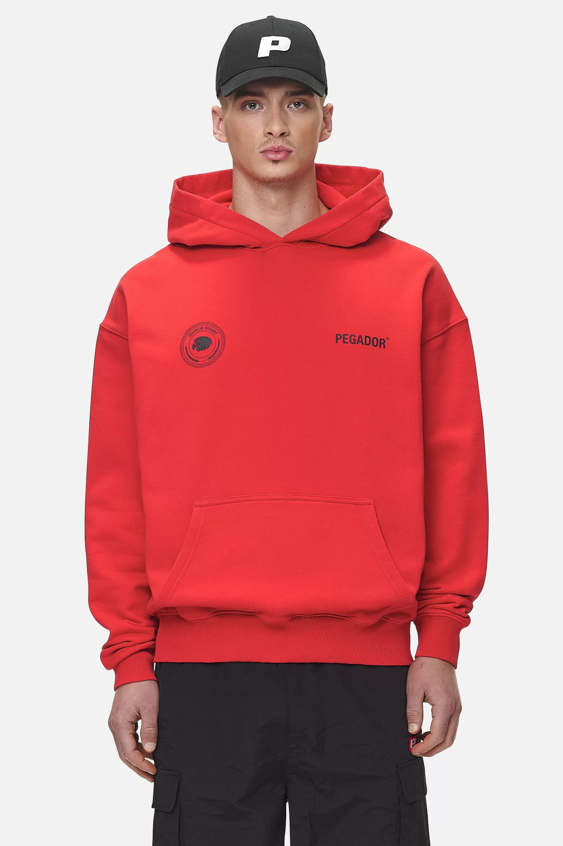 Fashion Pegador Gordan Oversized Hoodie Washed Red