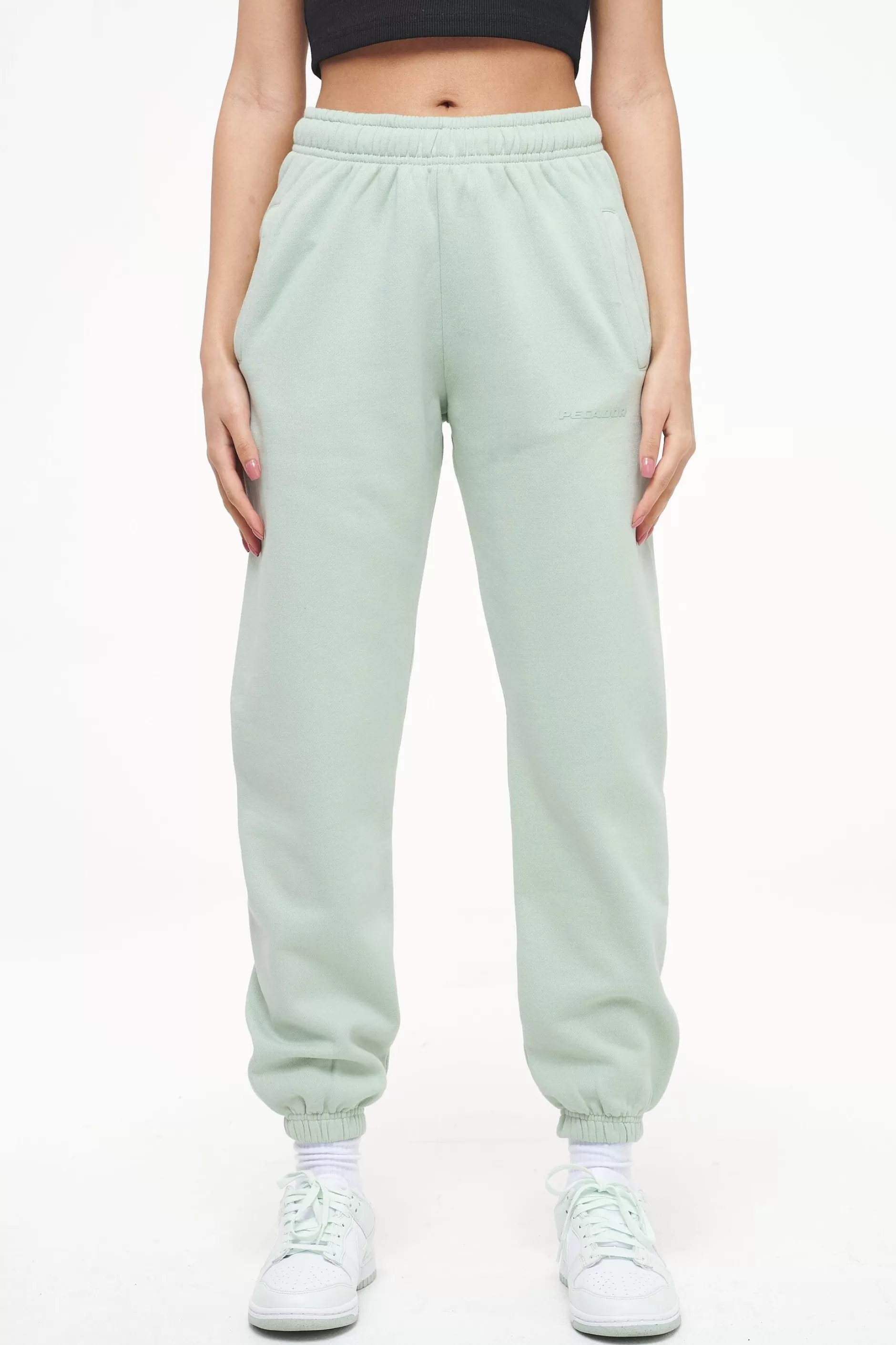 Best Pegador Grace High Waisted Sweat Pants Vintage Washed Milky Green Gum