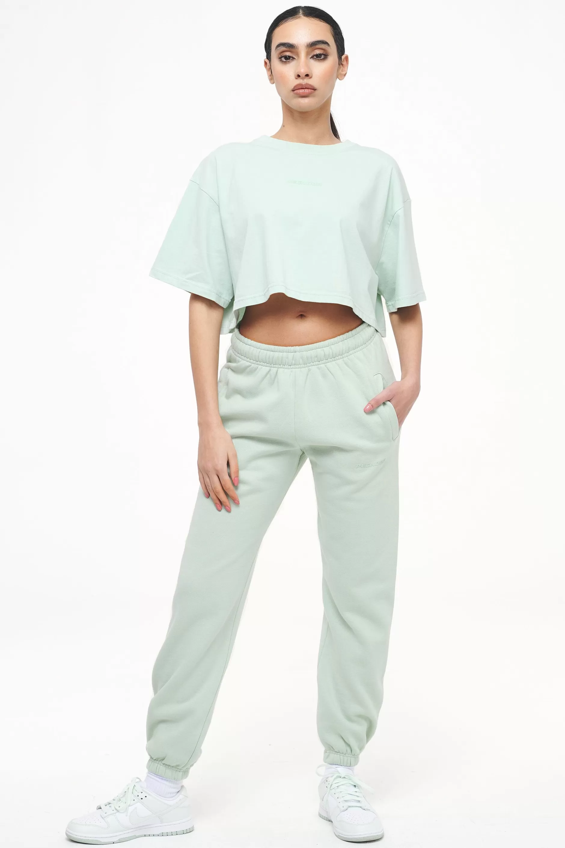 Best Pegador Grace High Waisted Sweat Pants Vintage Washed Milky Green Gum