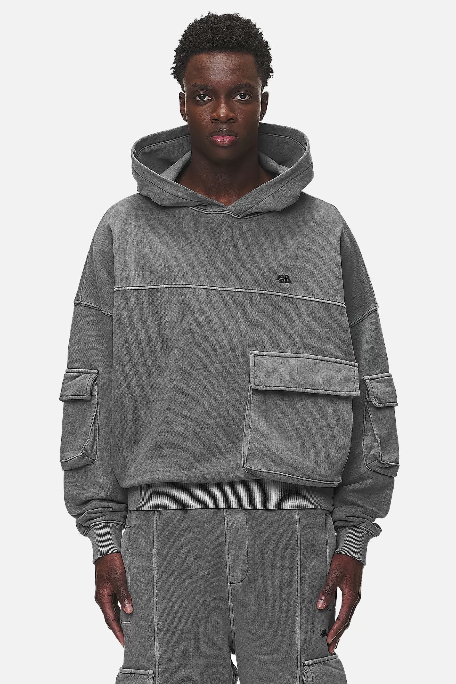 Best Pegador Harvey Terry Cargo Boxy Hoodie Vintage Grey