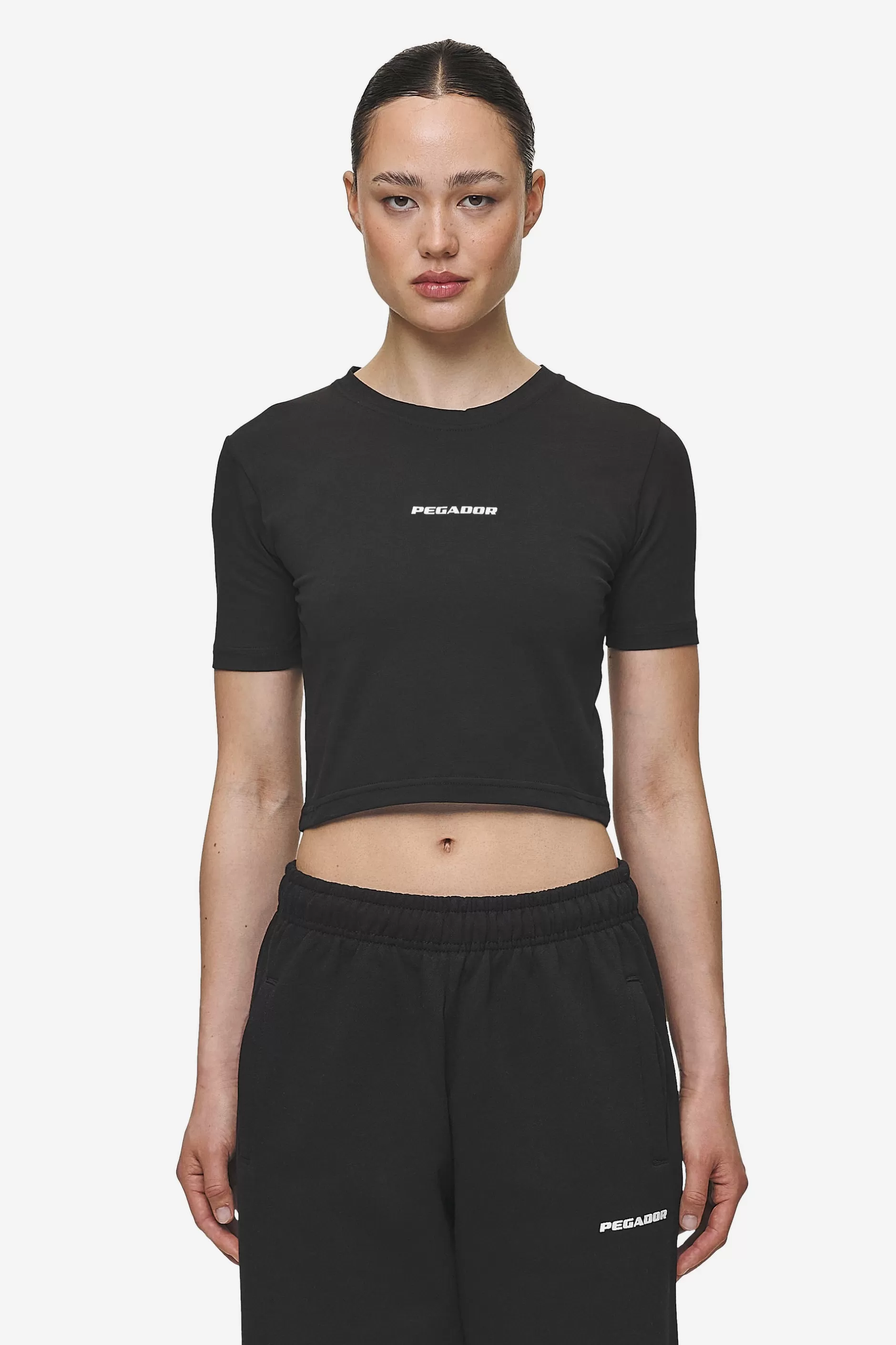 Hot Pegador Ines Cropped Baby Tee White Gum Black