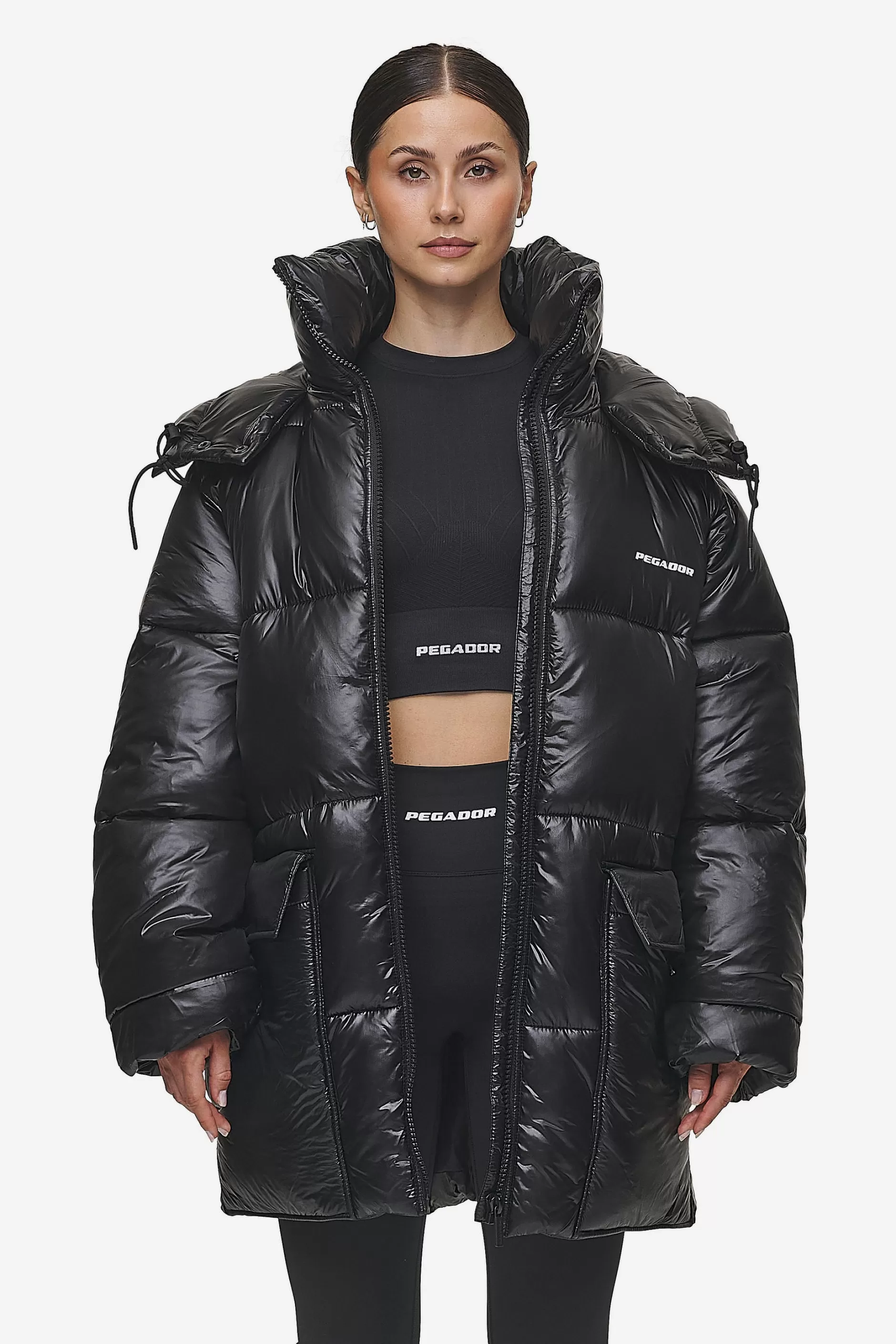 Online Pegador Izzy Light Glossy Short Puffer Coat Black