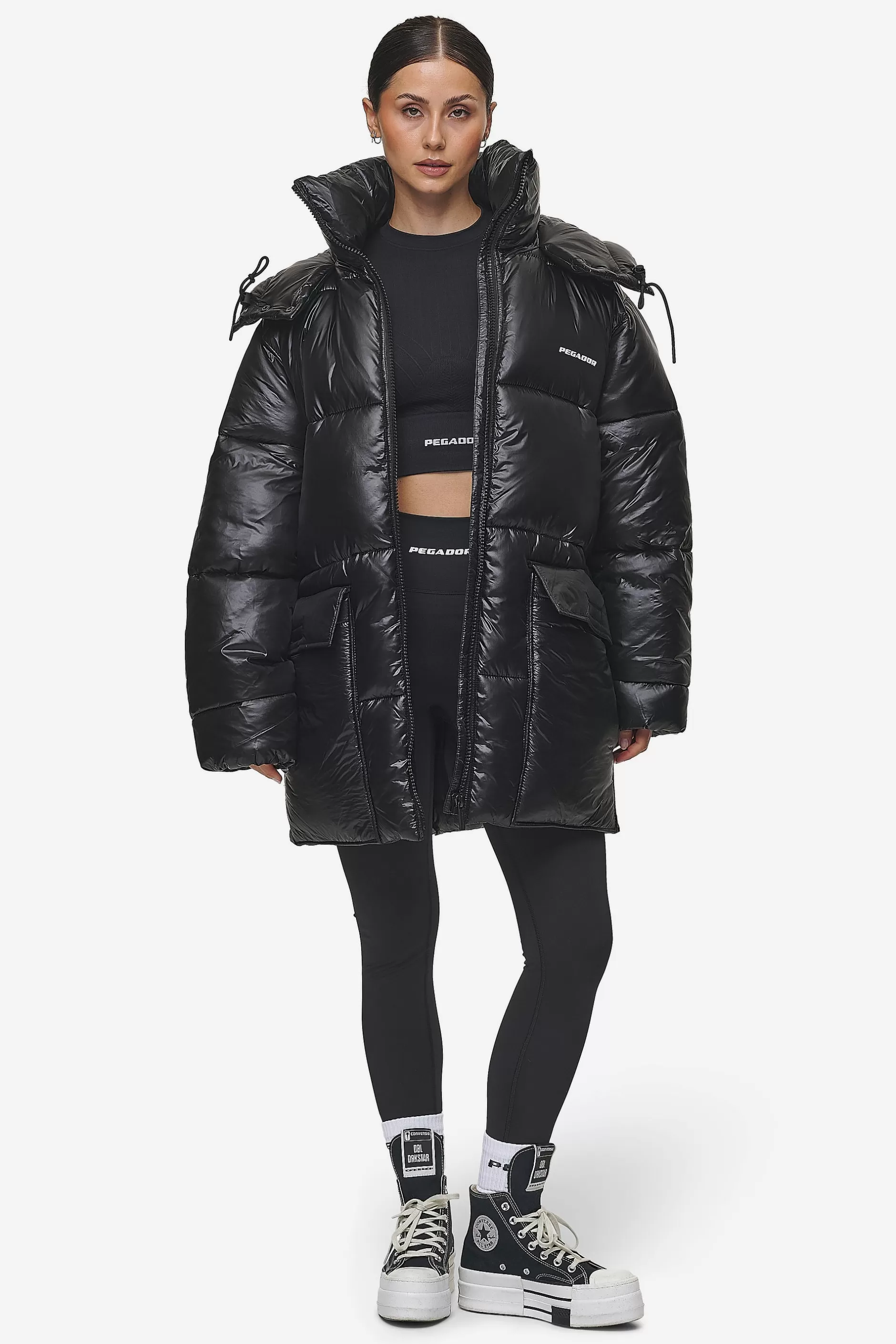 Online Pegador Izzy Light Glossy Short Puffer Coat Black