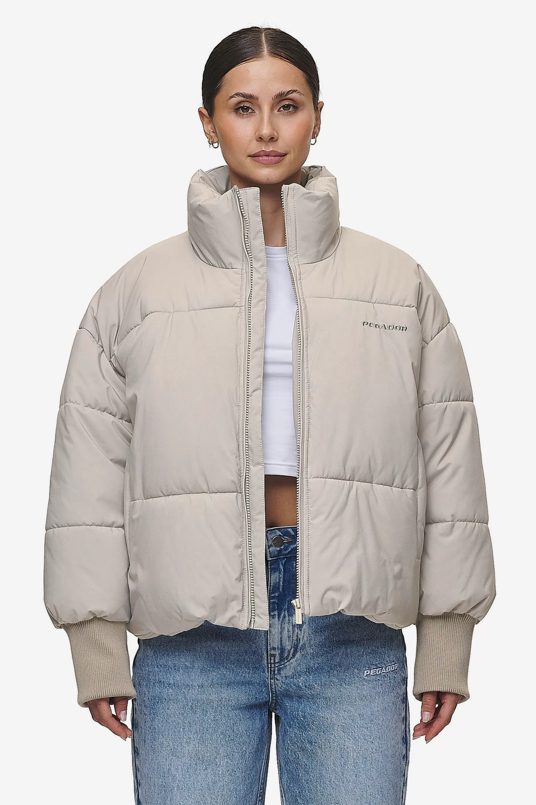 Cheap Pegador Jara Oversized Boxy Puffer Jacket Beige