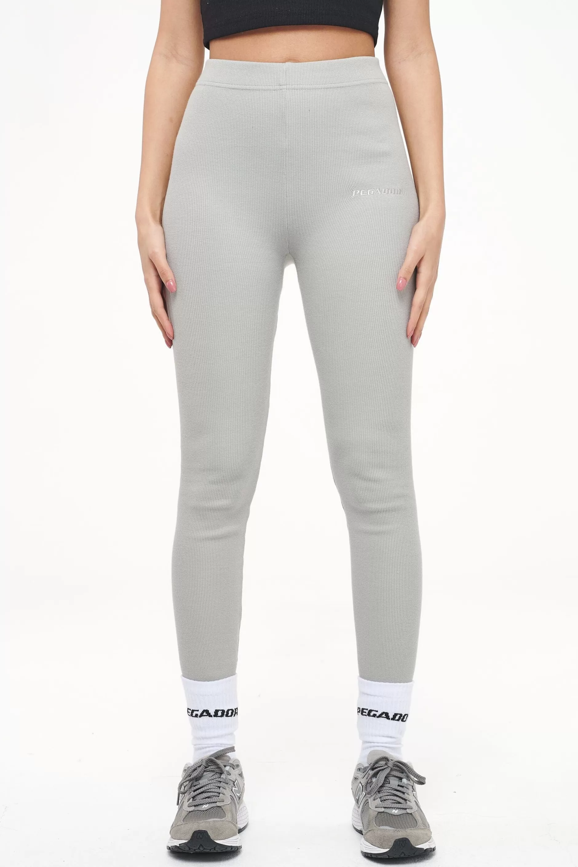 Clearance Pegador Jill Rib Leggings Vintage Washed Quiet Gray