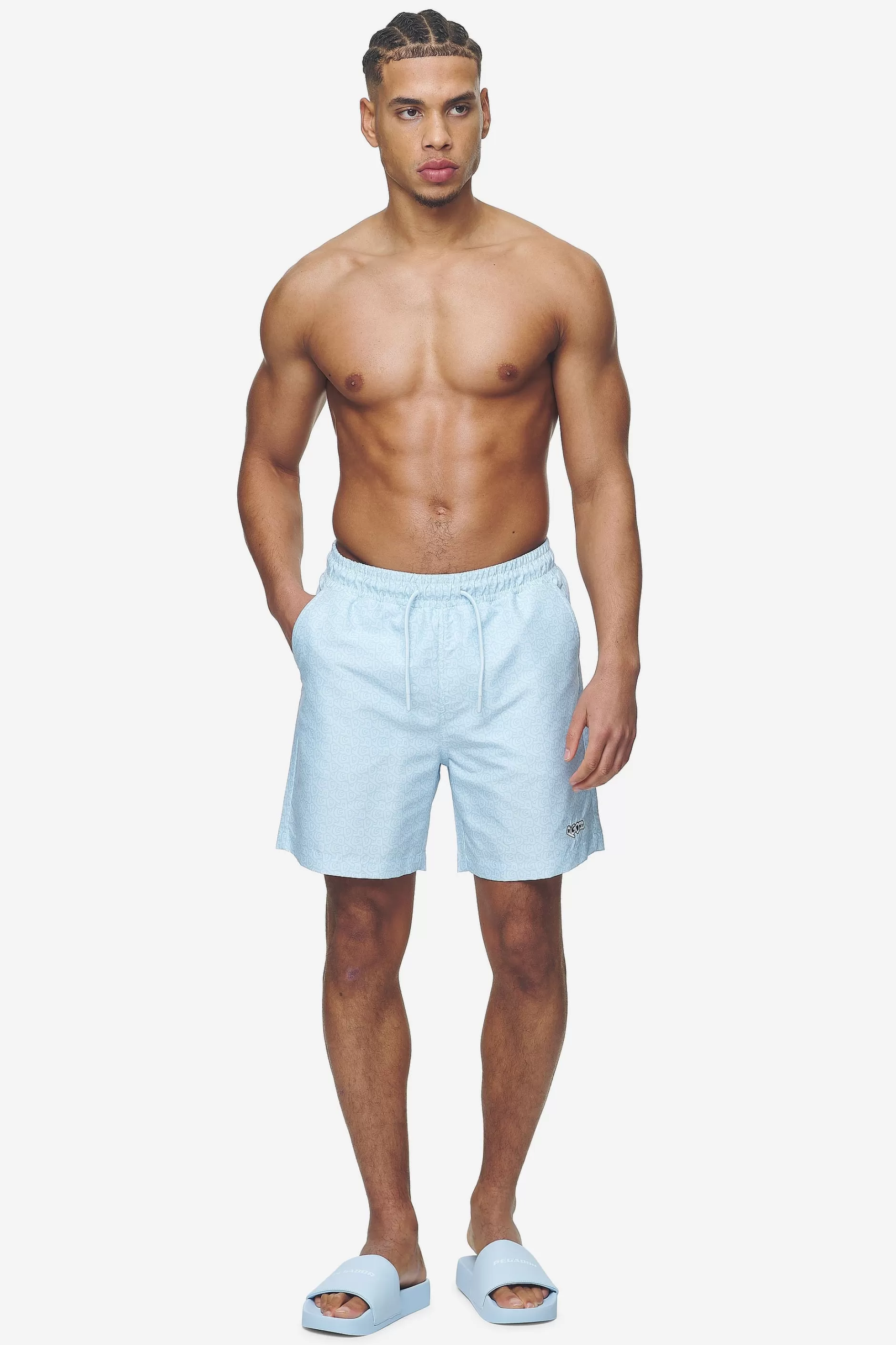 Online Pegador Kempton Monogram Swim Shorts Baby Blue