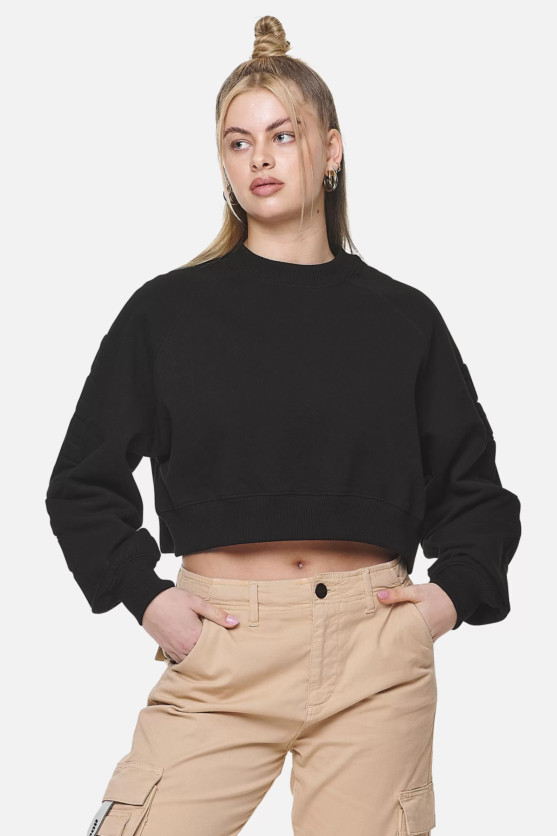 Cheap Pegador Kintore Cropped Oversized Raglan Sweater  Black