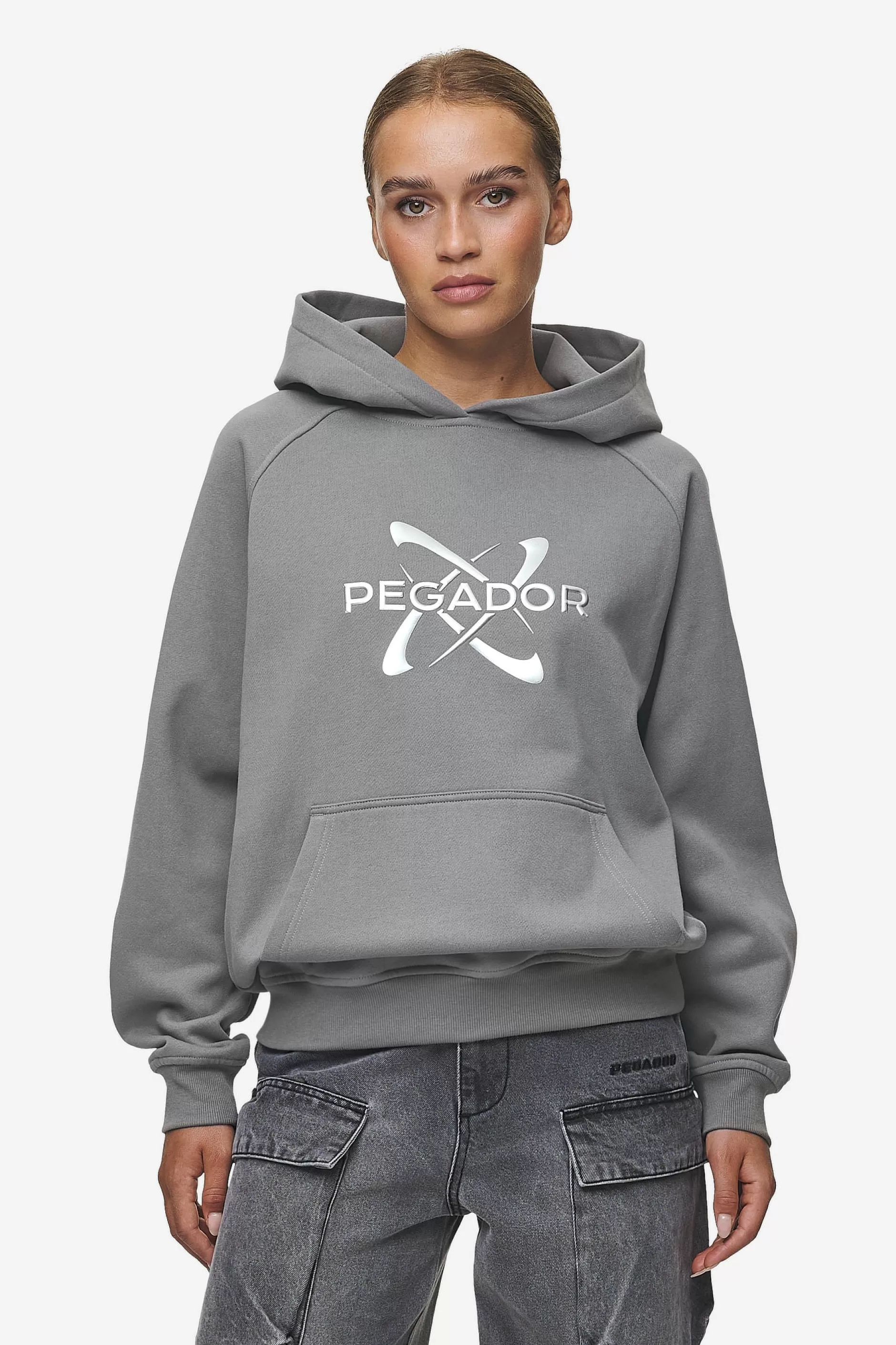 Clearance Pegador Klaria Oversized Hoodie Washed Deep Grey