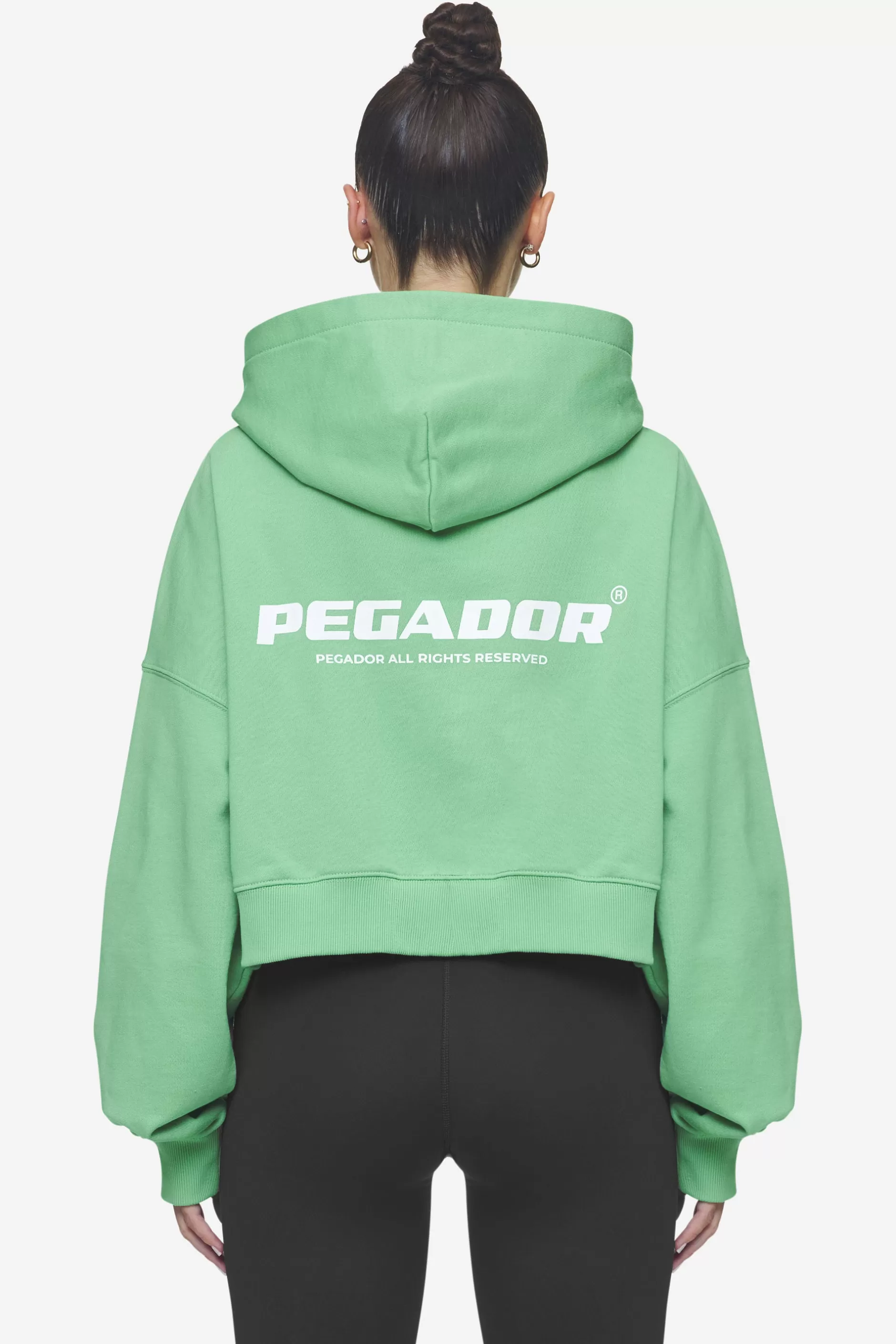 Best Sale Pegador Lana Logo Cropped Sweat Jacket White Washed peppermint green