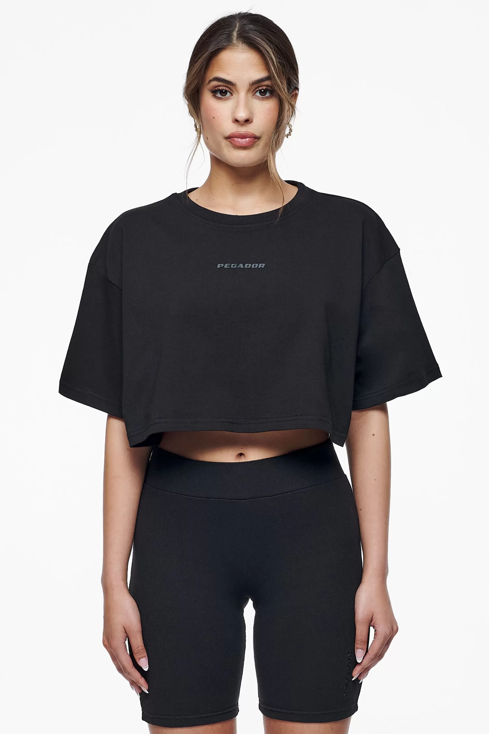 Flash Sale Pegador Layla Oversized Cropped Tee Black Gum