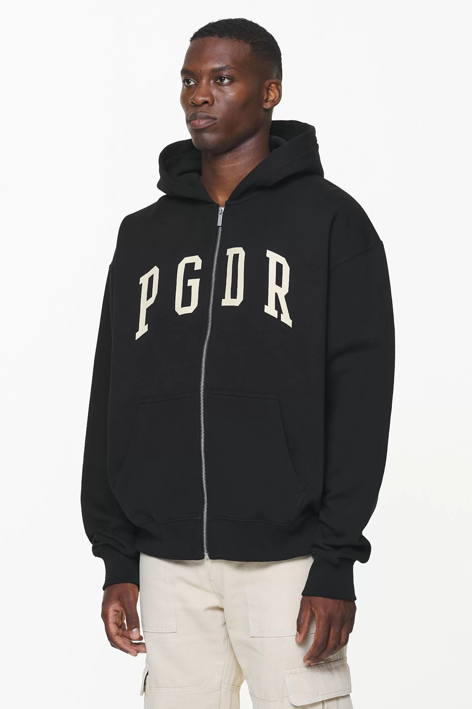 Fashion Pegador Layton Oversized Sweat Jacket Vintage Washed Onyx Black