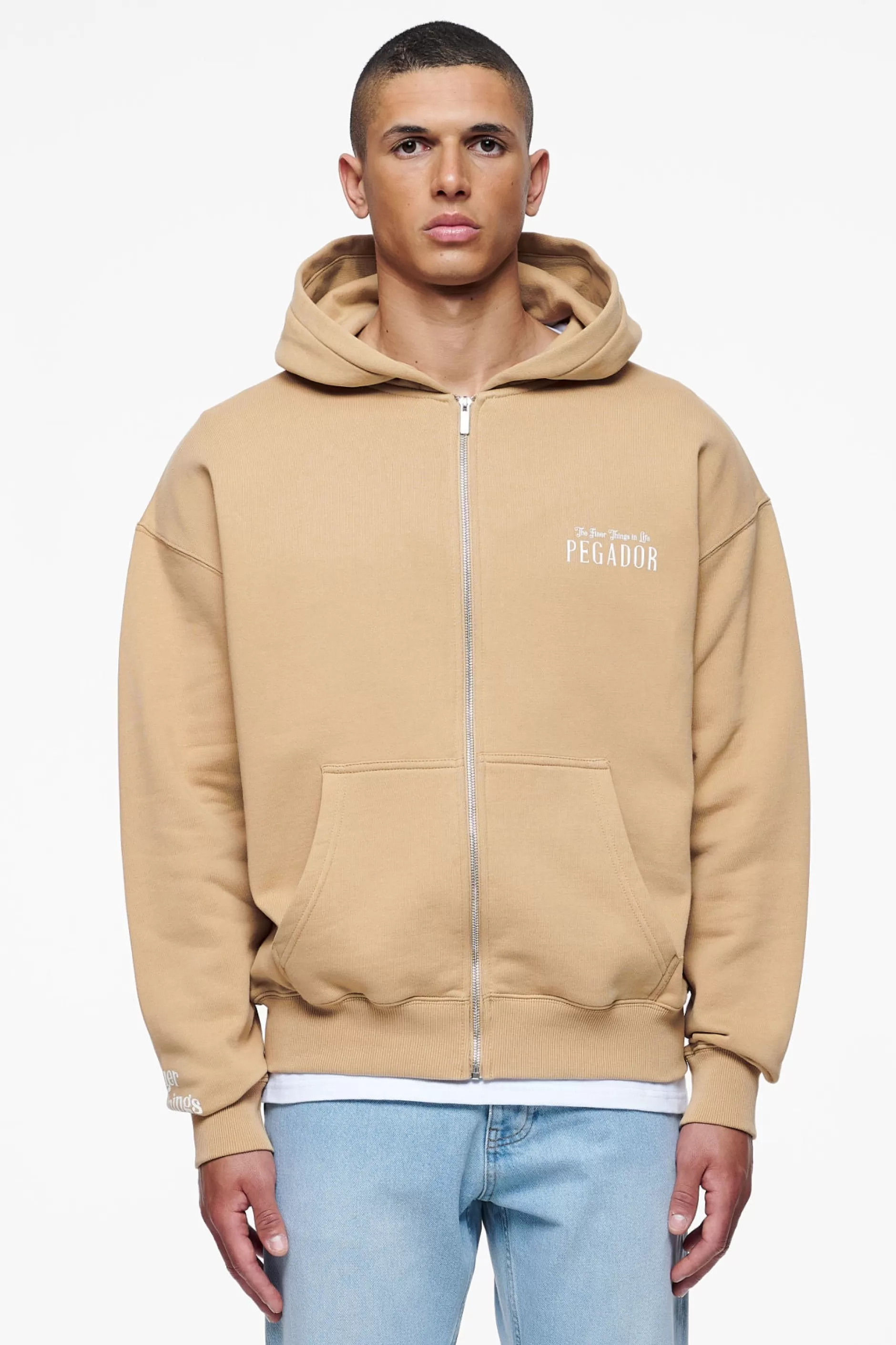Outlet Pegador Leander Oversized Sweat Jacket Vintage Washed Espresso