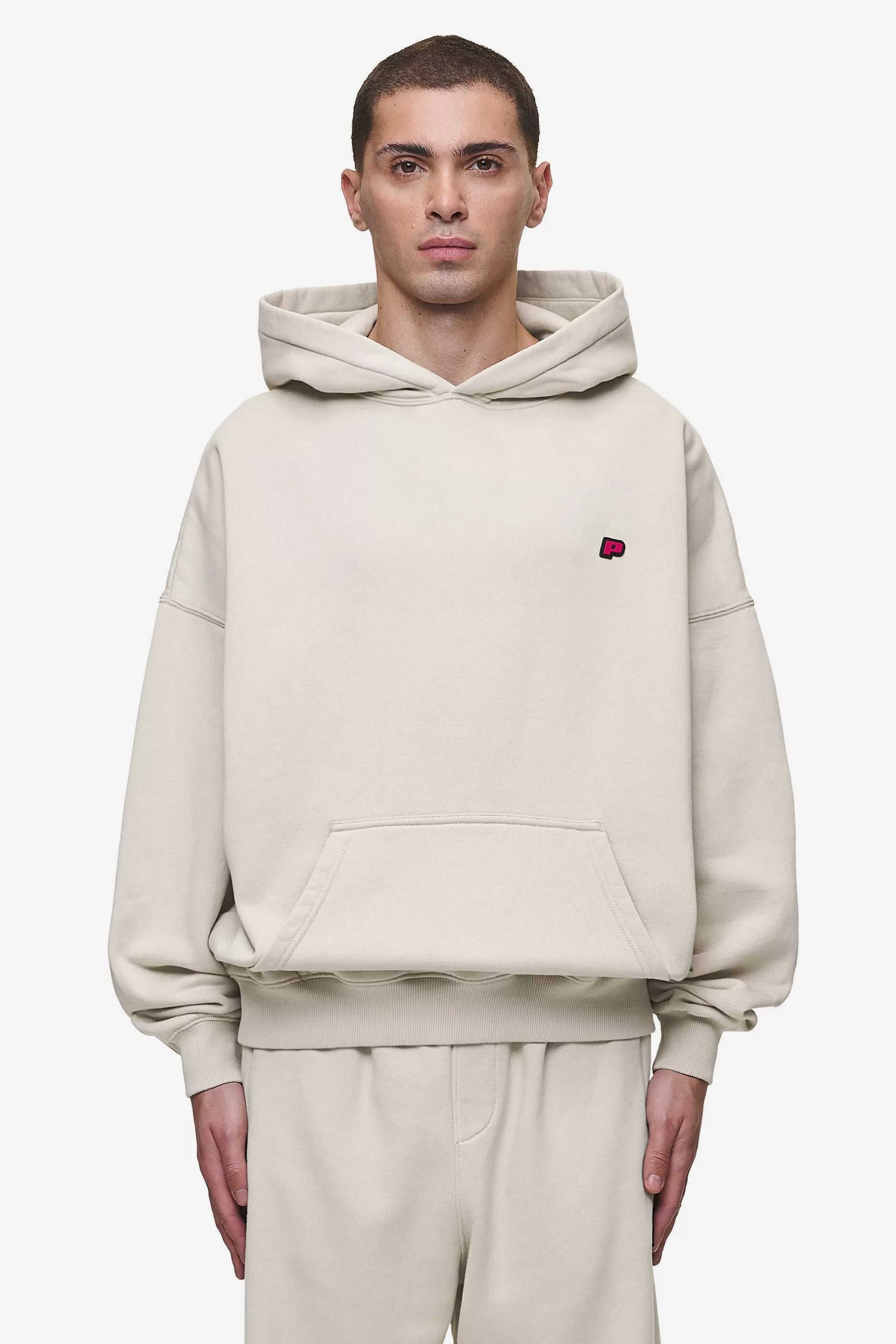 Store Pegador Leono Boxy Hoodie Washed Light Beige Virtual Pink Gum