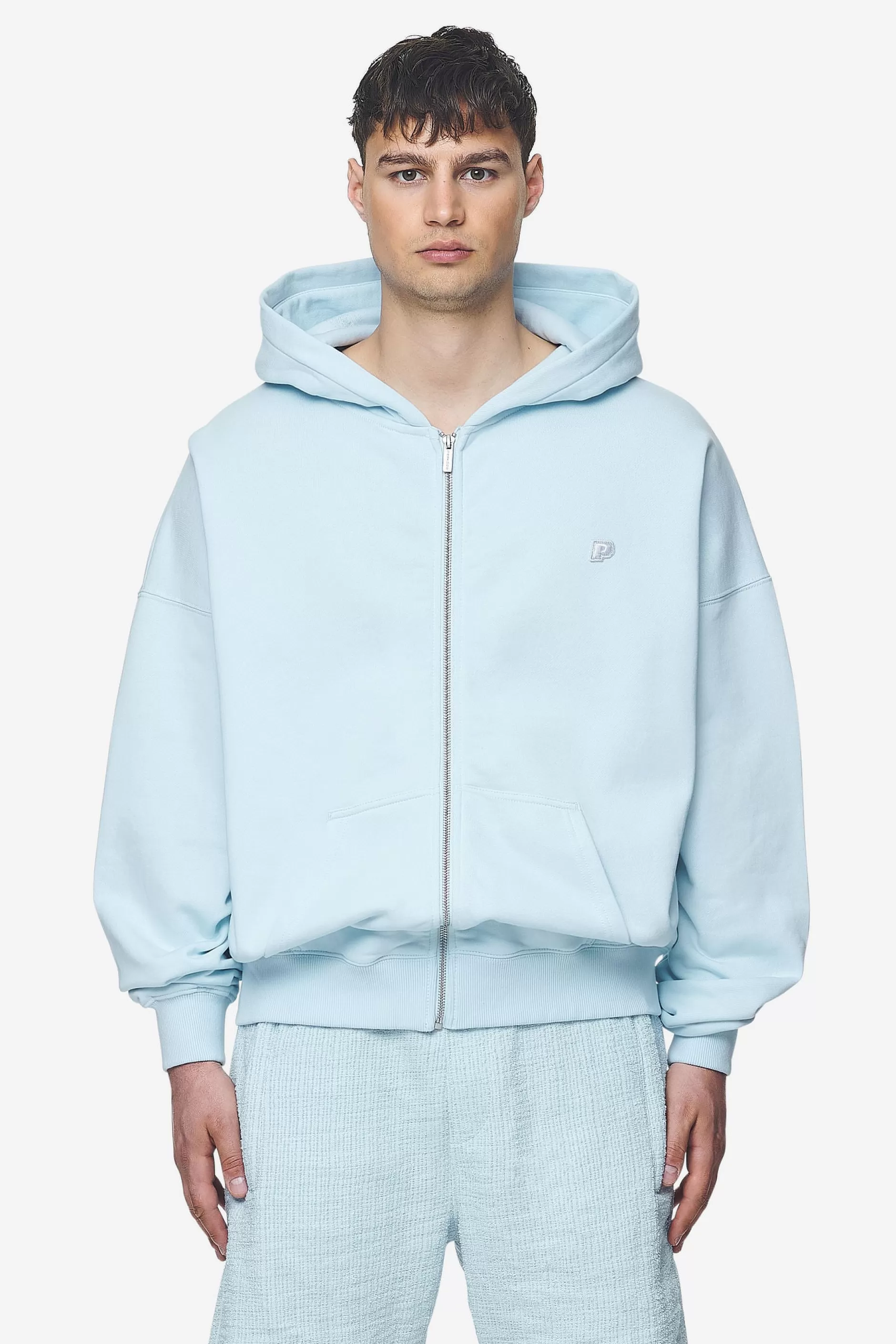 Hot Pegador Leono Boxy Sweat Jacket Baby Blue Washed baby blue