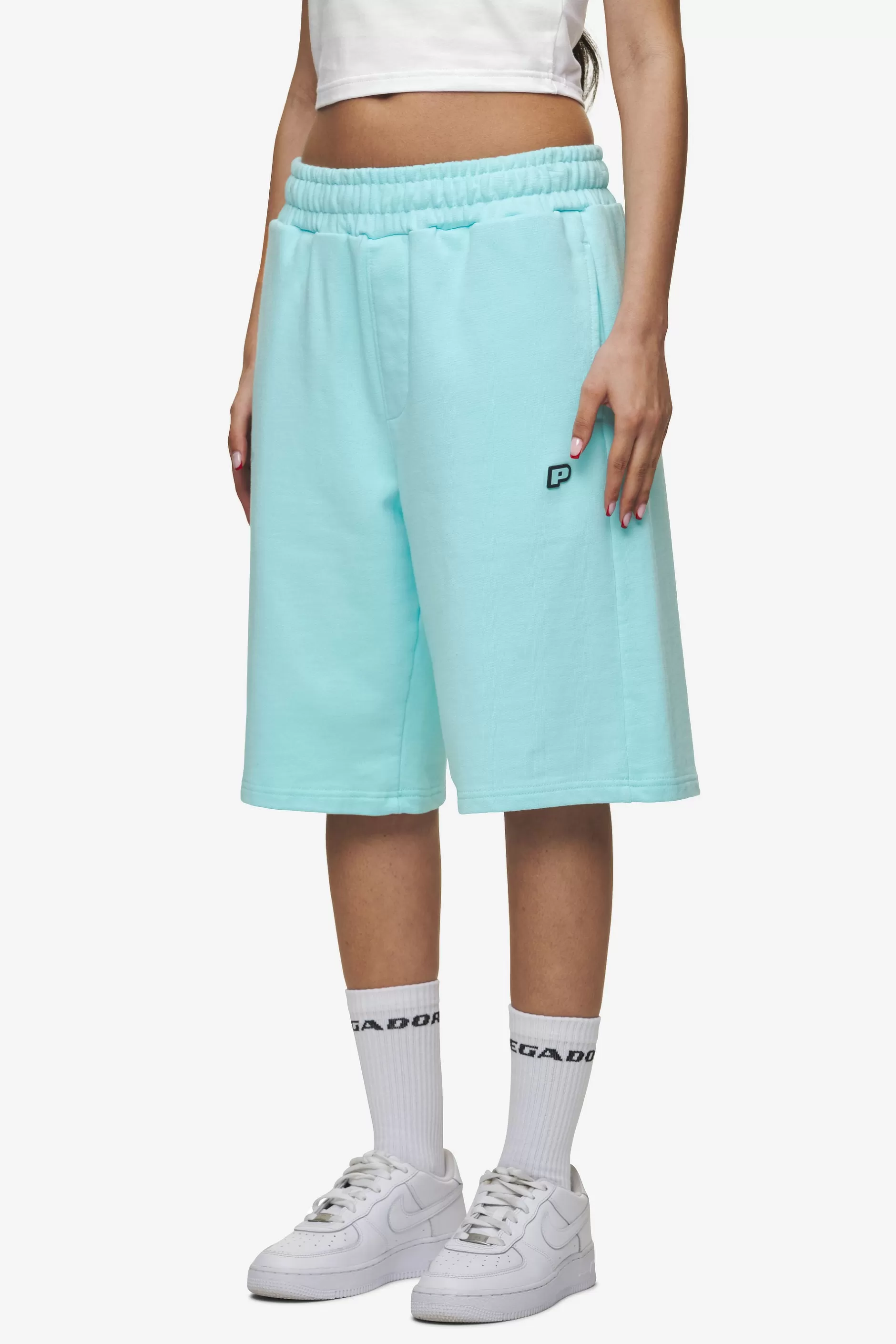 Cheap Pegador Leono Overknee Heavy Sweat Shorts Gum Washed sky blue