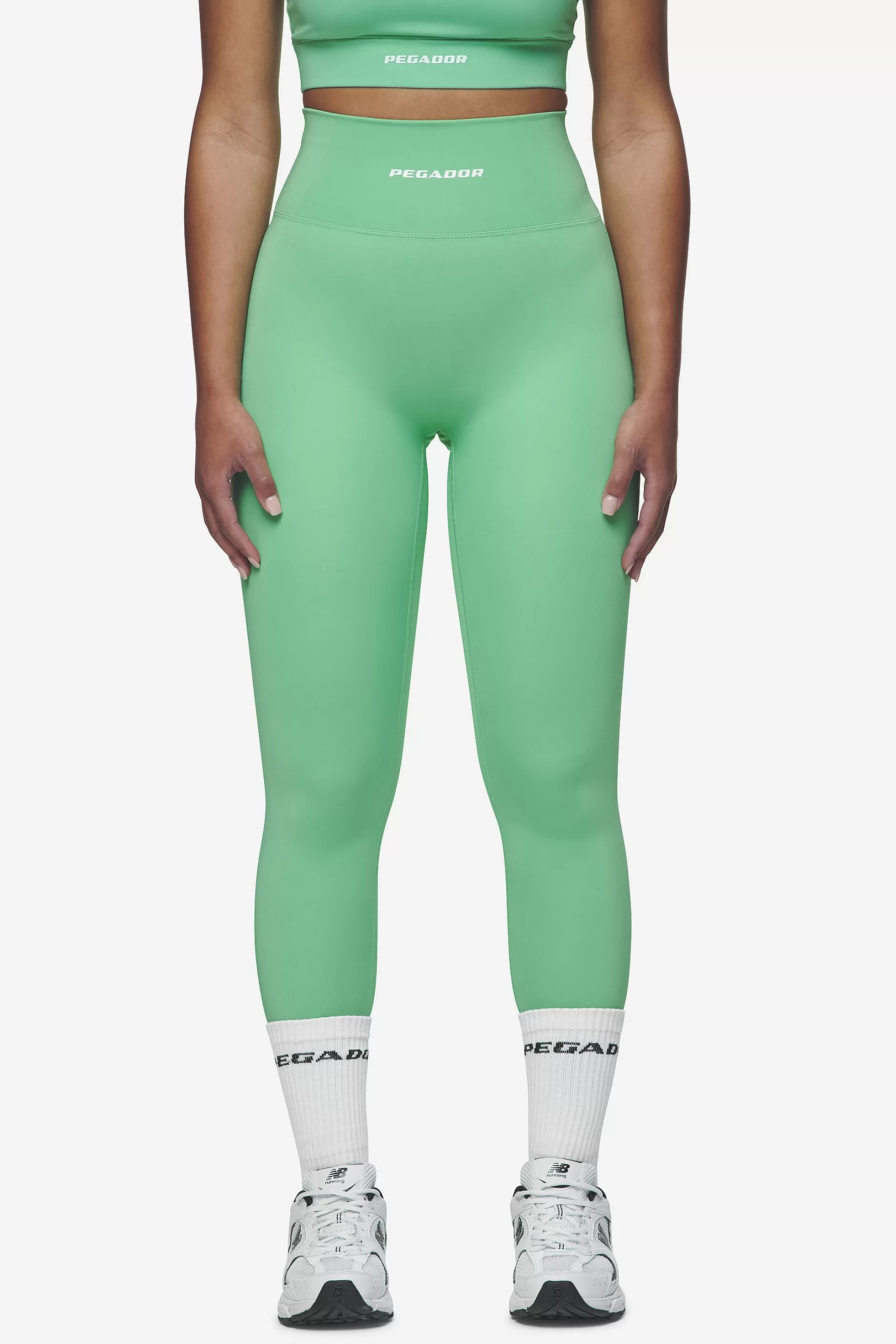 Discount Pegador Leya Leggings White Peppermint green