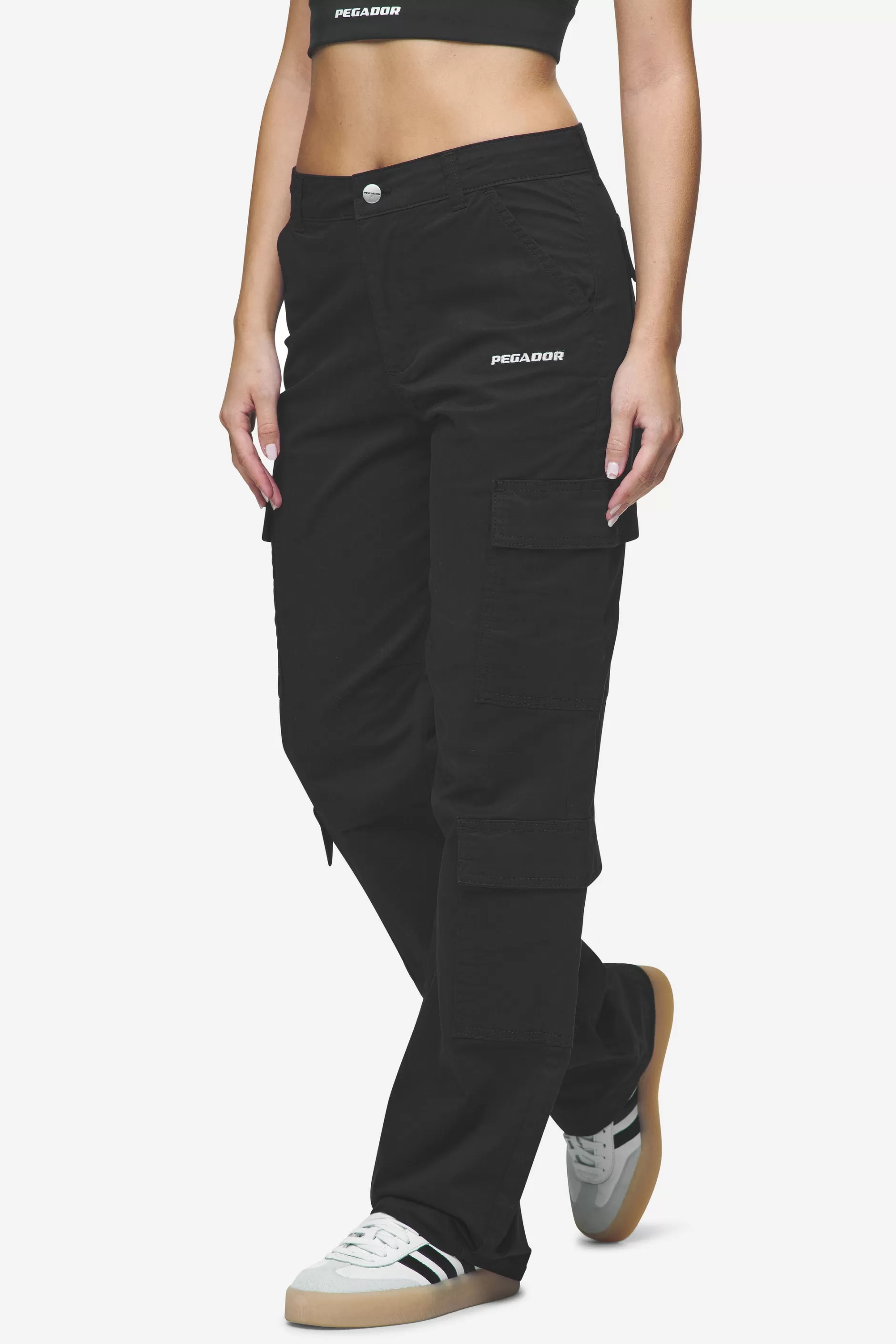 Hot Pegador Lia Wide Cargo Pants Black