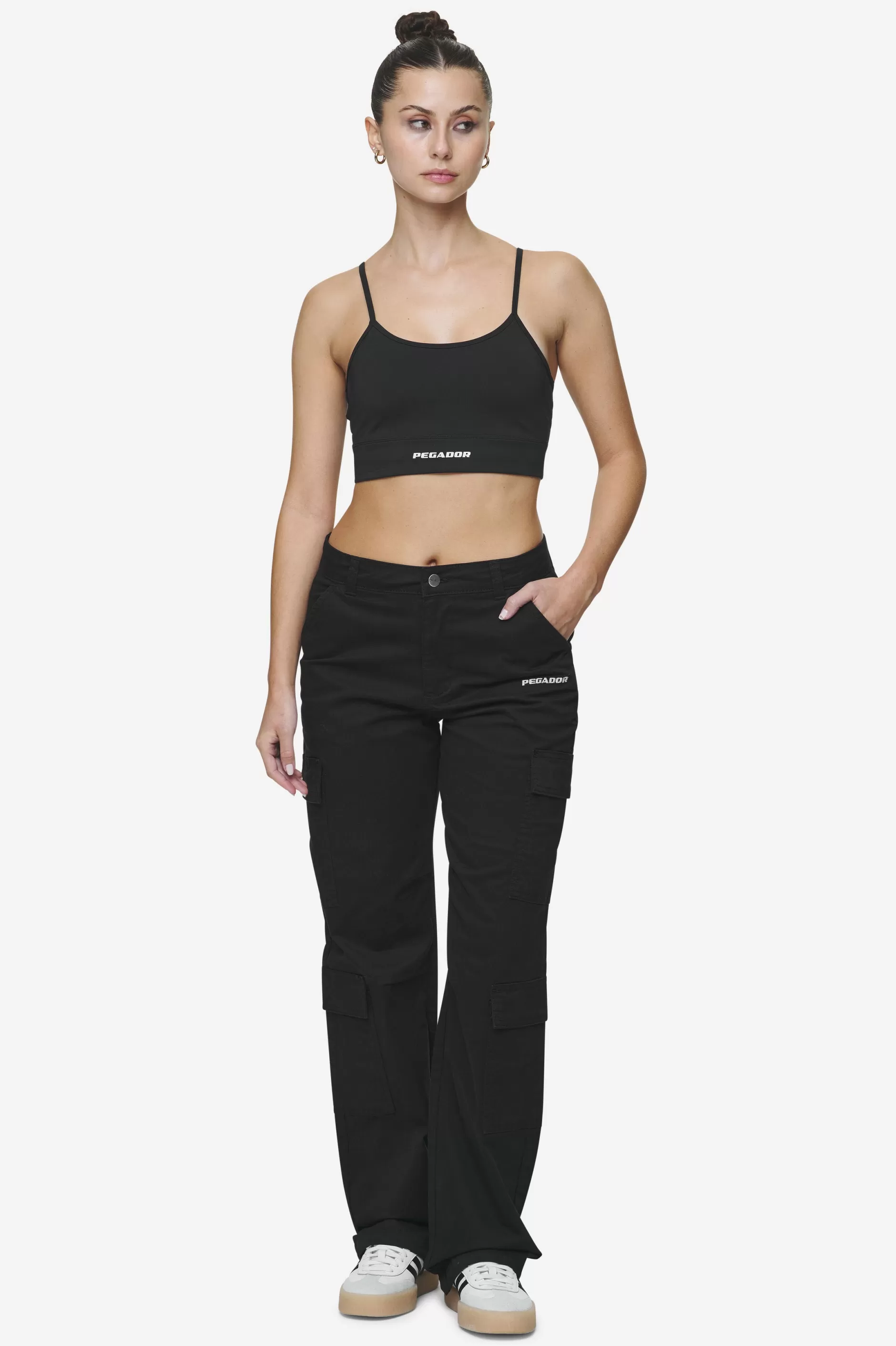 Hot Pegador Lia Wide Cargo Pants Black