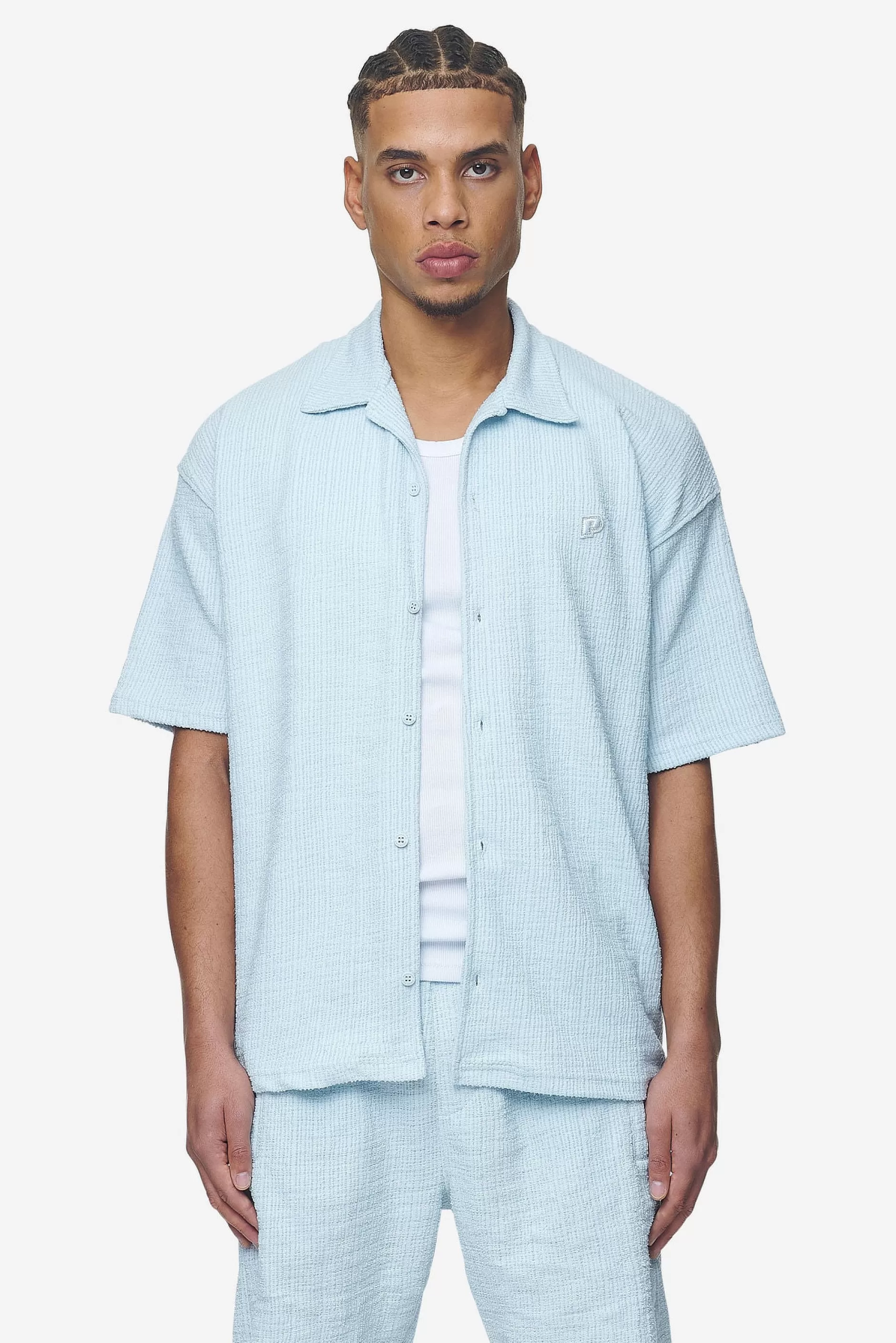 Hot Pegador Libco Structured Knit Shirt Baby blue