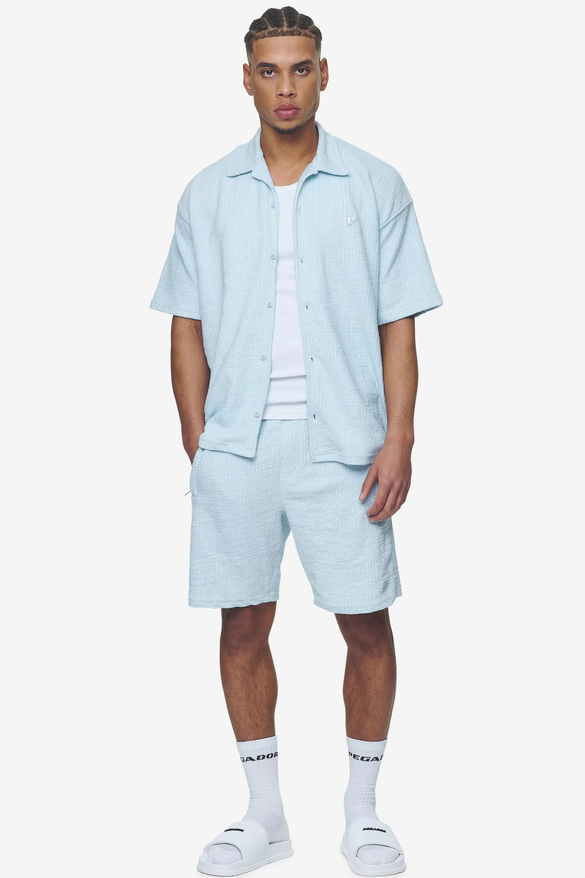 Hot Pegador Libco Structured Knit Shirt Baby blue