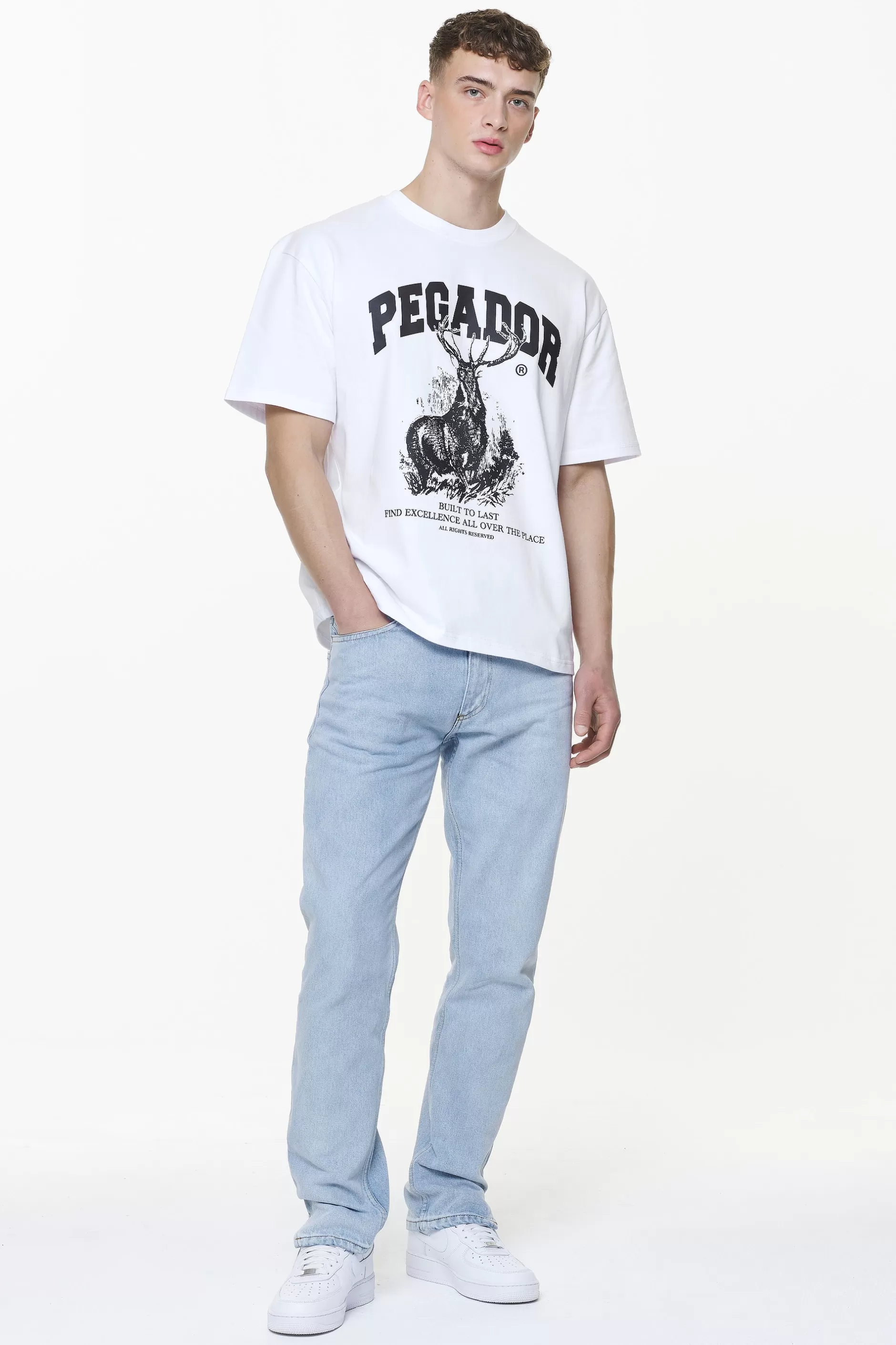 Outlet Pegador Lizard Oversized Tee White