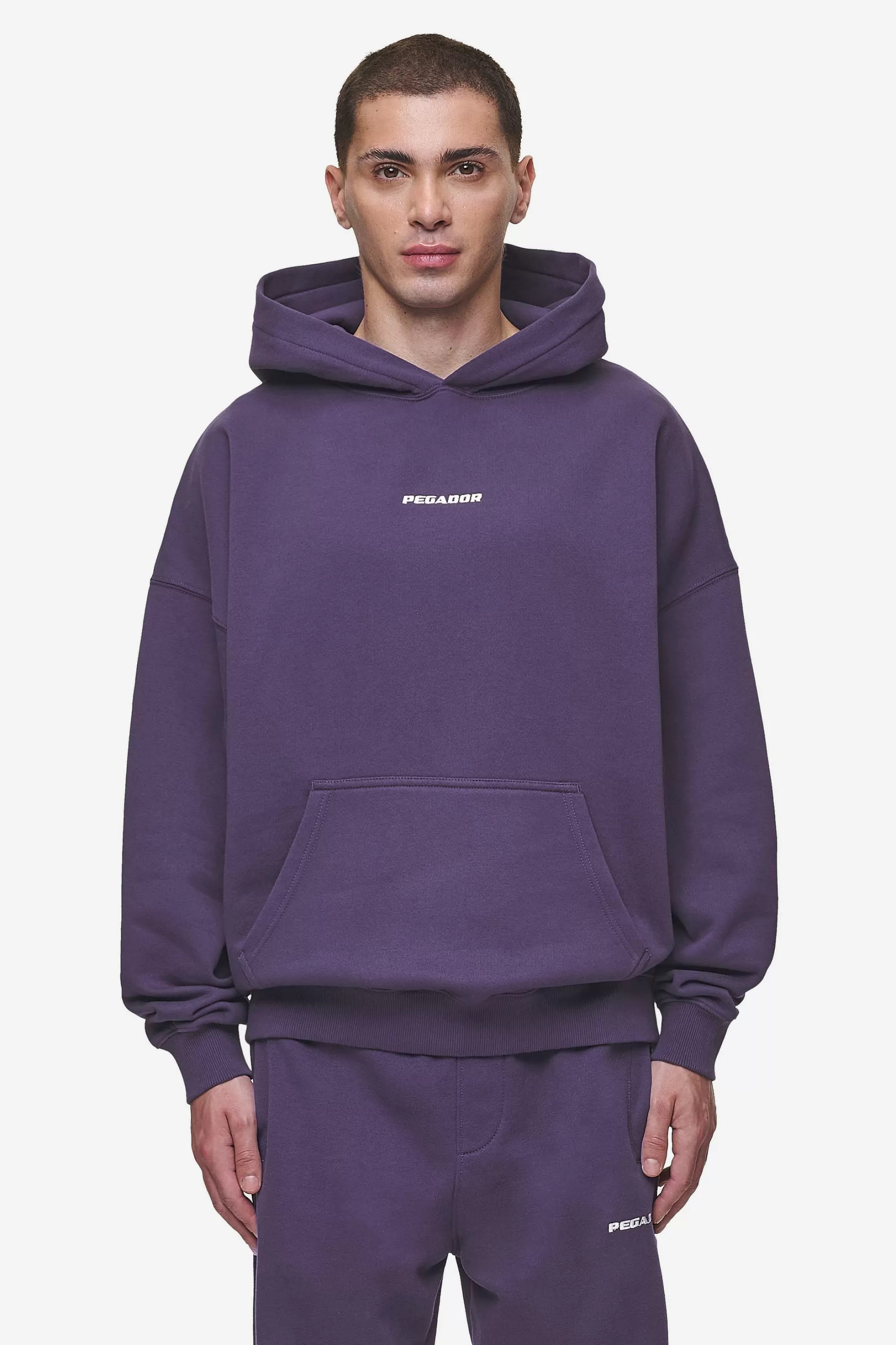 Cheap Pegador Logo Boxy Hoodie Washed Deep Purple