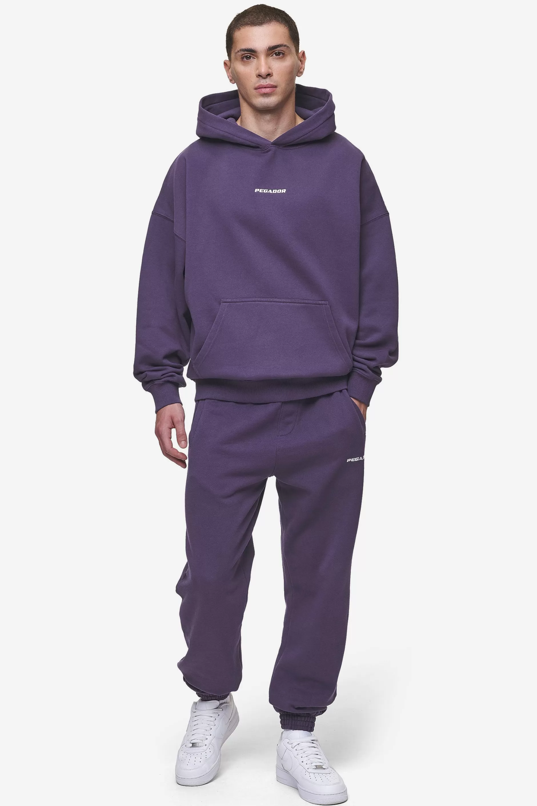 Cheap Pegador Logo Boxy Hoodie Washed Deep Purple