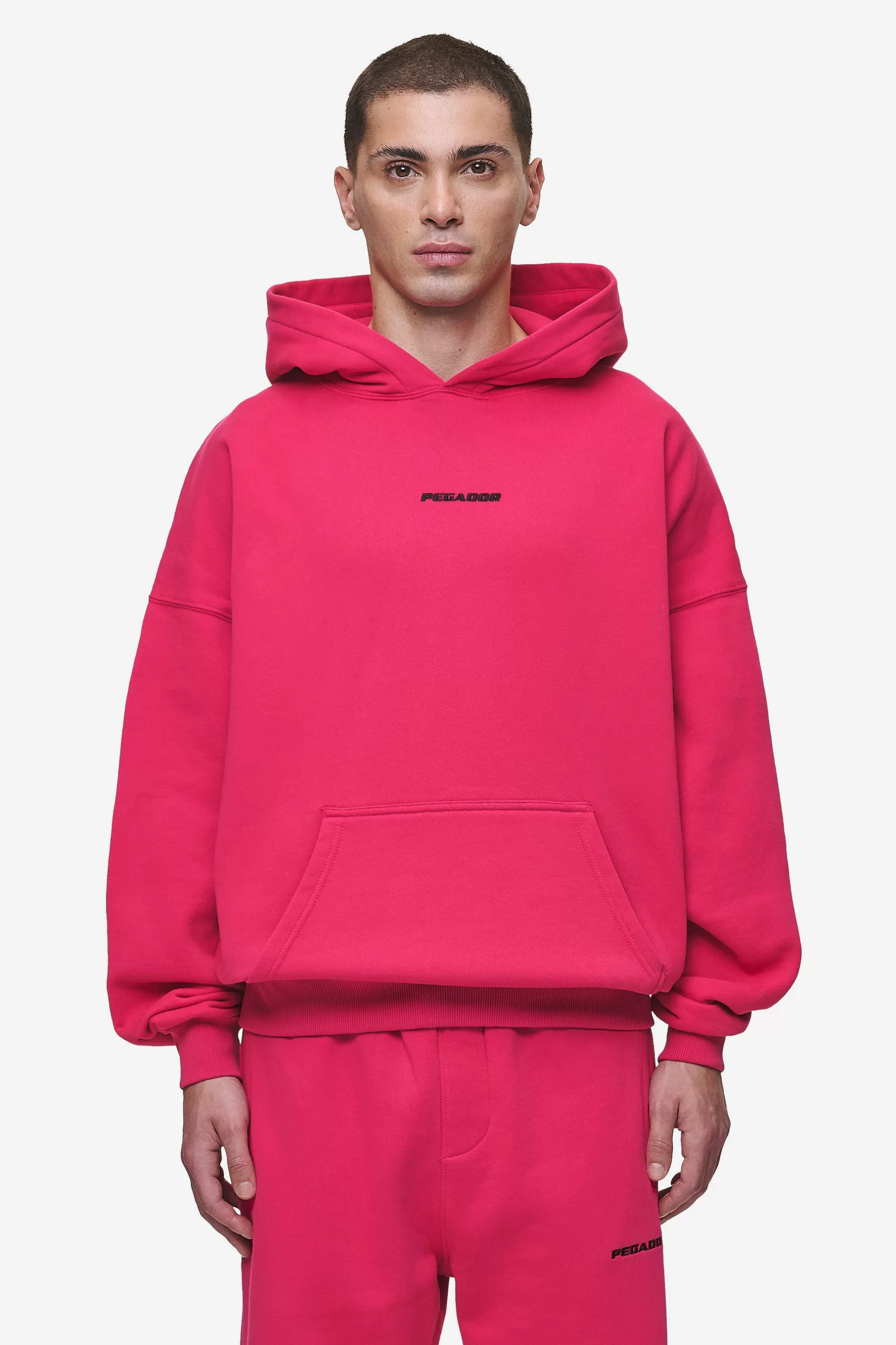 Cheap Pegador Logo Boxy Hoodie Washed Virtual Pink