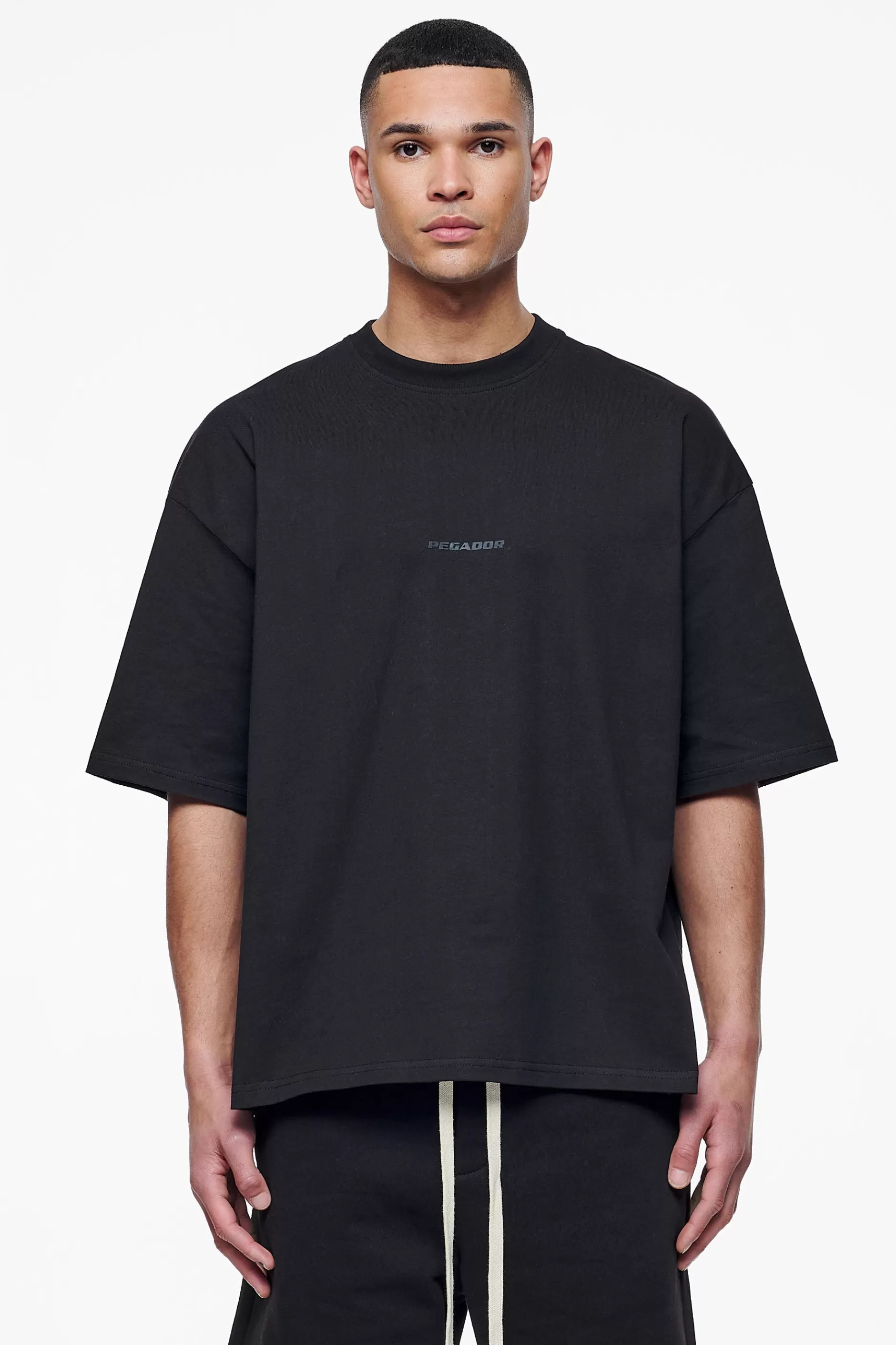 New Pegador Logo Boxy Tee Gum Black