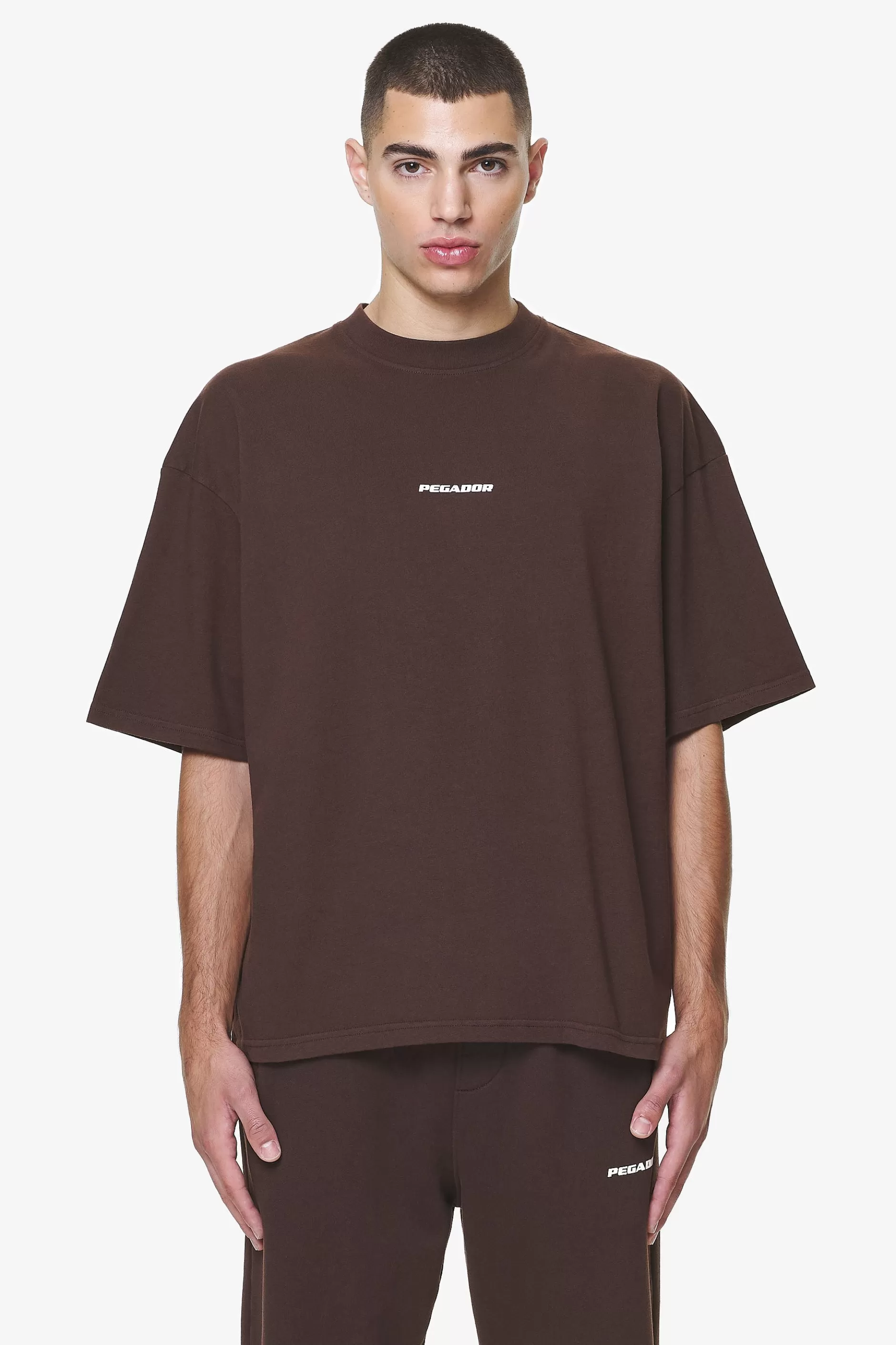 Best Pegador Logo Boxy Tee Gum Washed oak brown