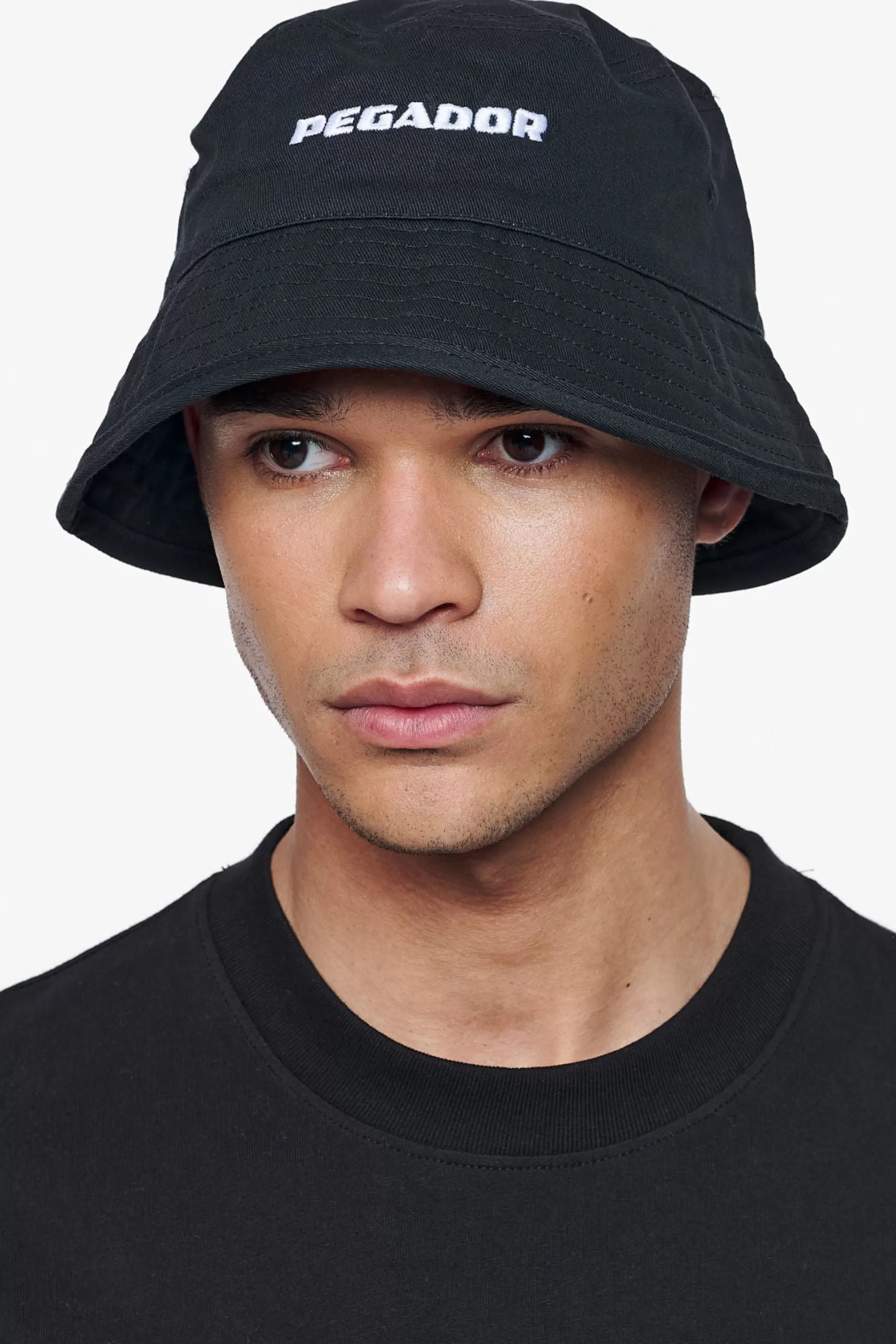 Clearance Pegador Logo Cotton Twill Bucket Hat Black