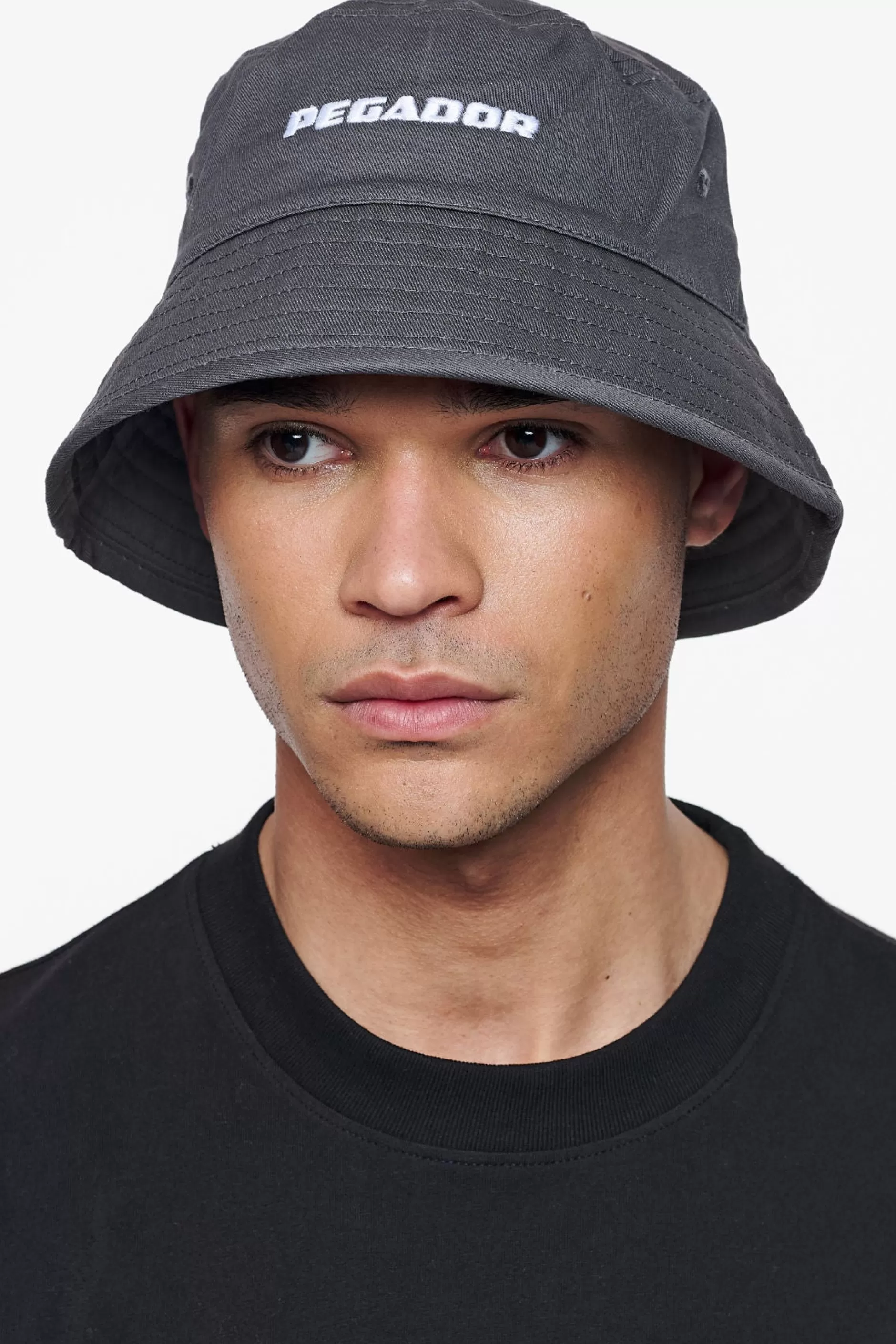 Outlet Pegador Logo Cotton Twill Bucket Hat Grey