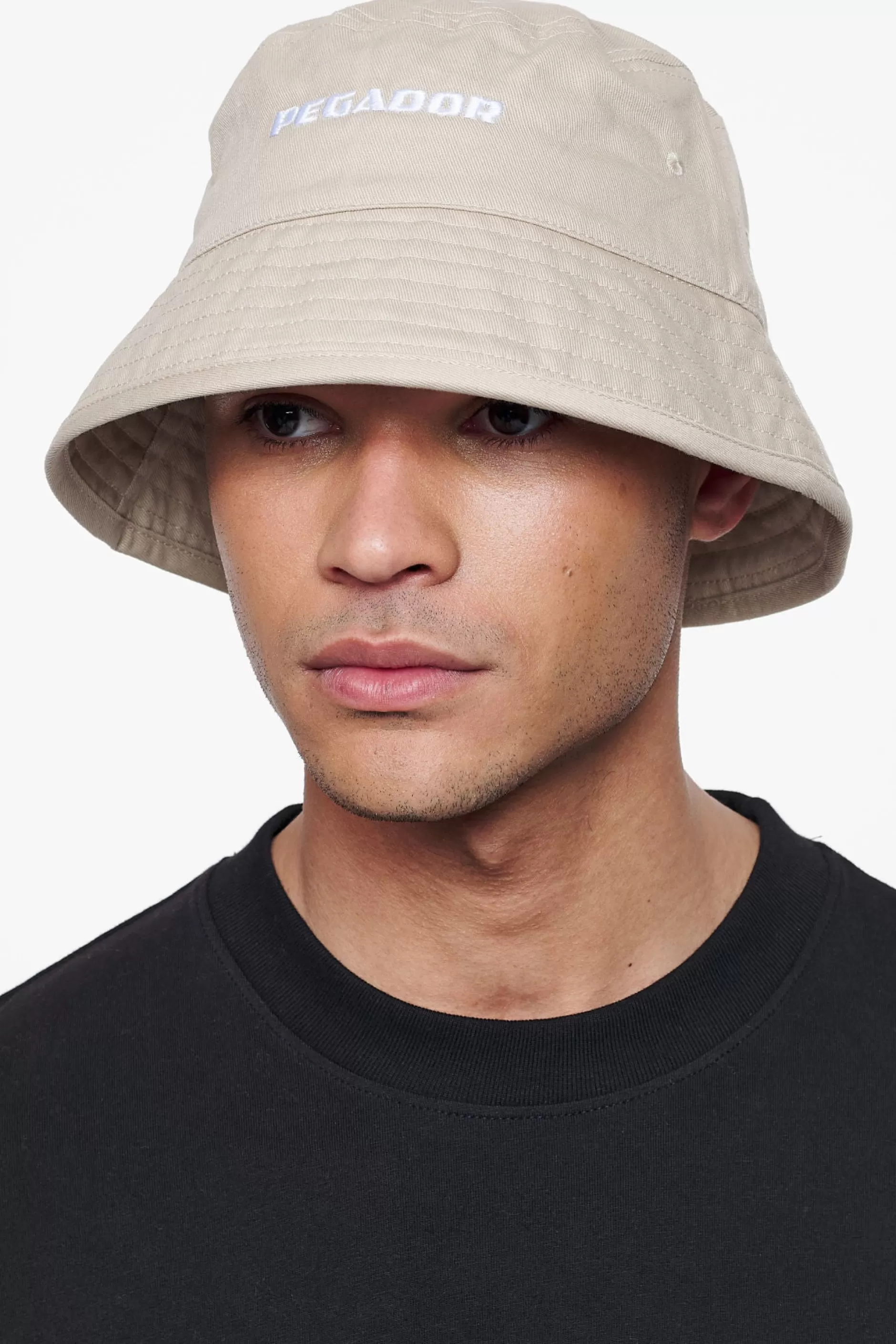 Clearance Pegador Logo Cotton Twill Bucket Hat Sand