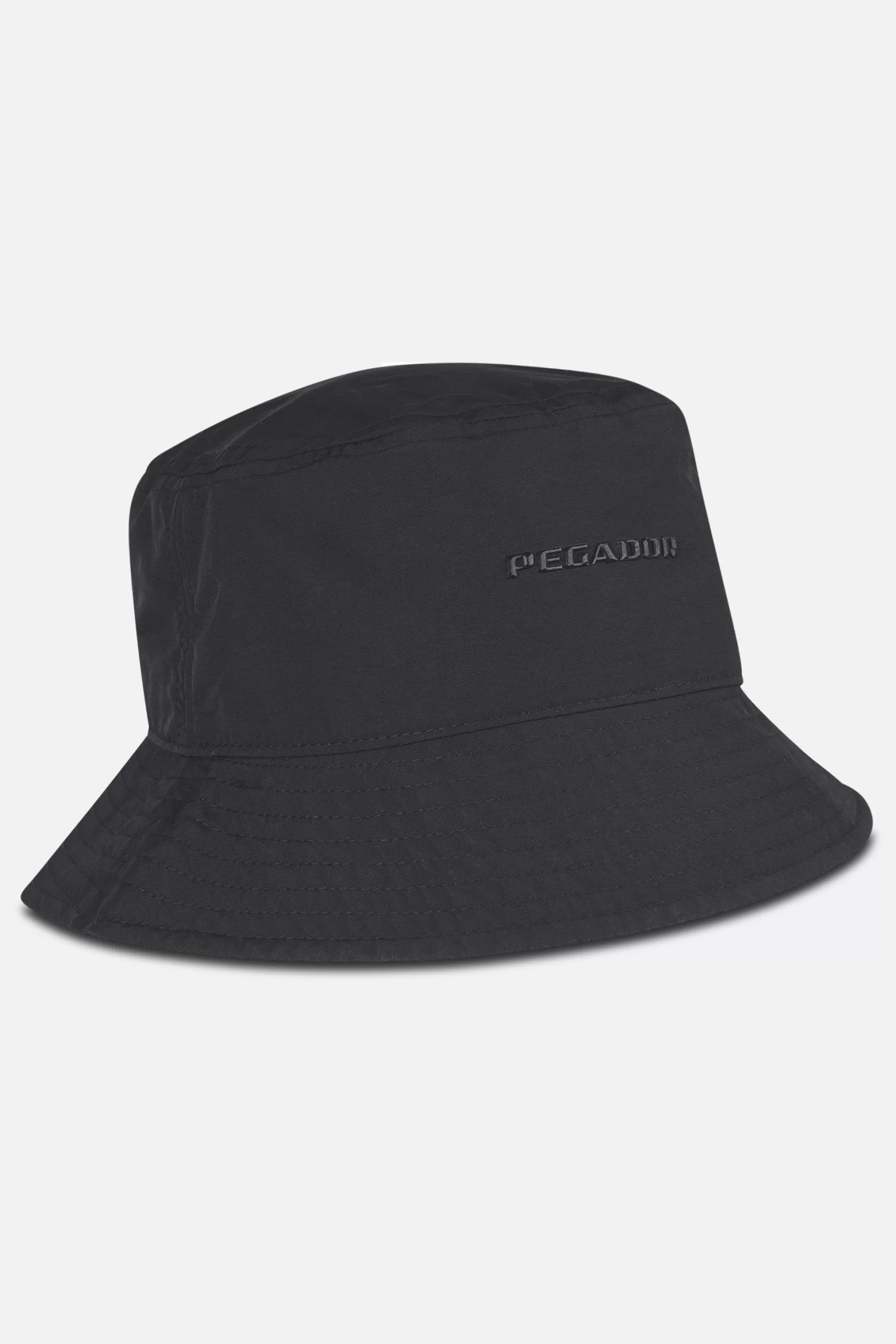 Sale Pegador Logo Crushed Nylon Bucket Hat Black