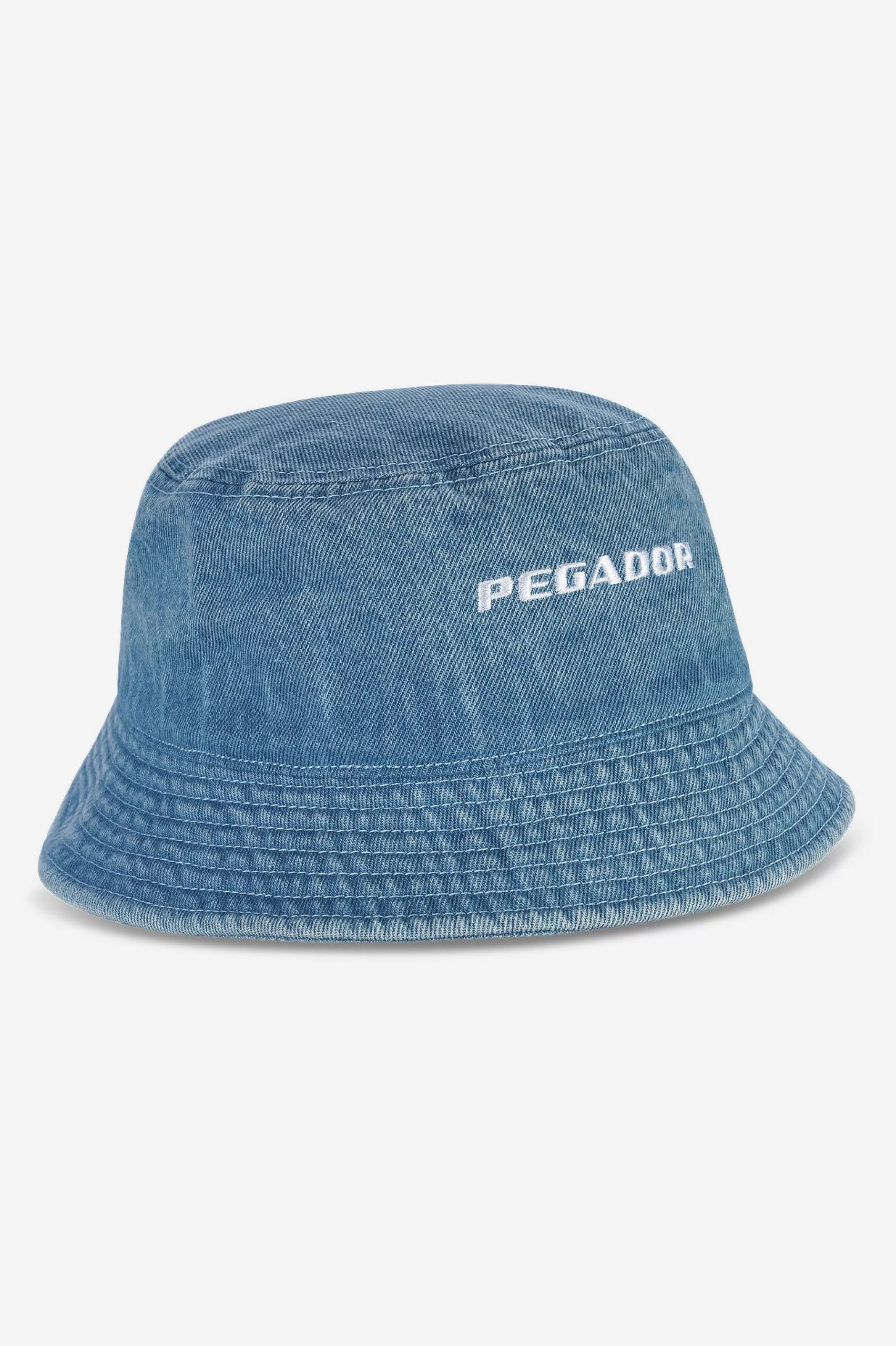 Shop Pegador Logo Denim Bucket Hat Baby Blue