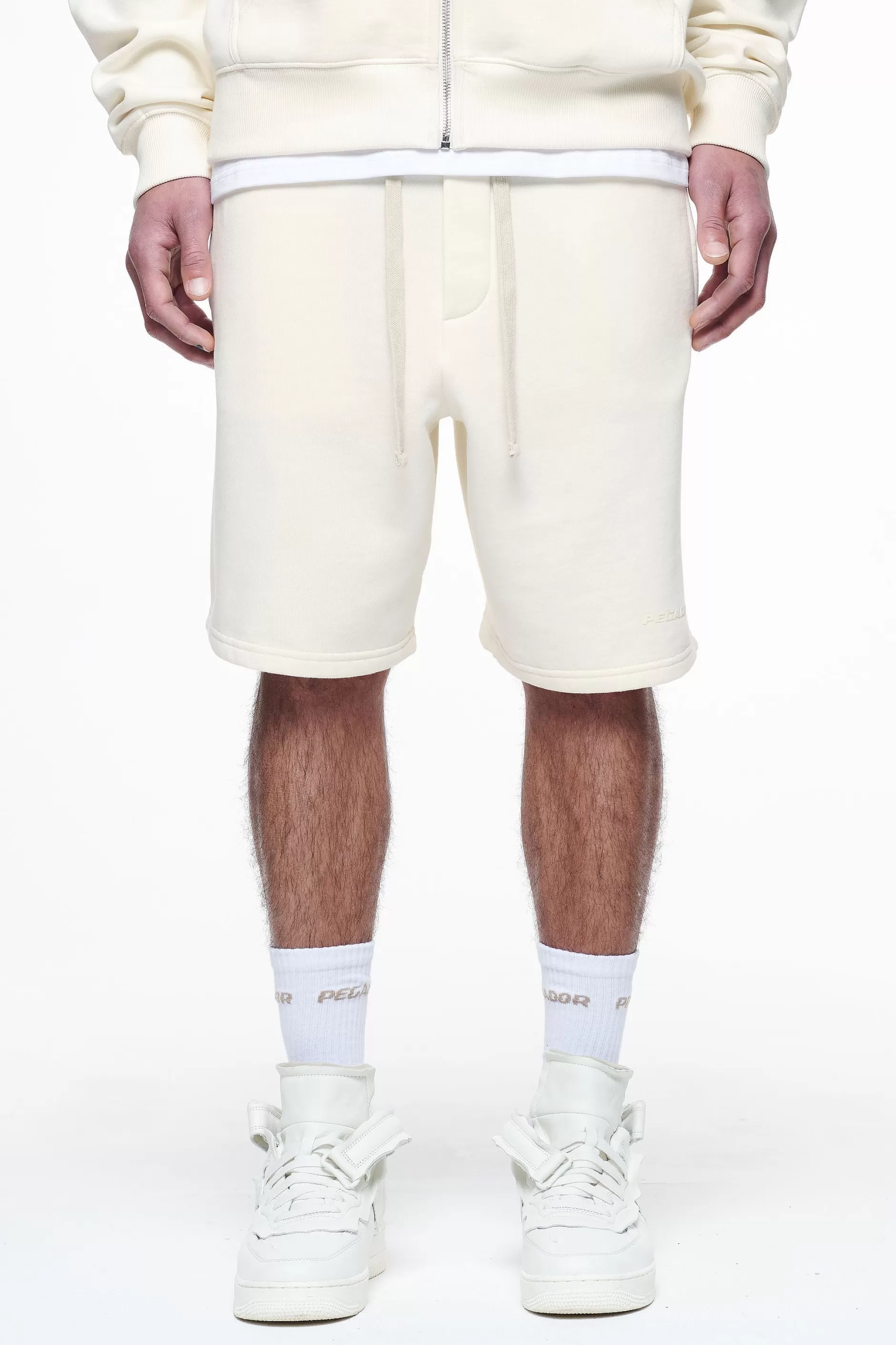 Best Sale Pegador Logo Heavy Sweat Shorts Vintage Washed Unbleached Gum