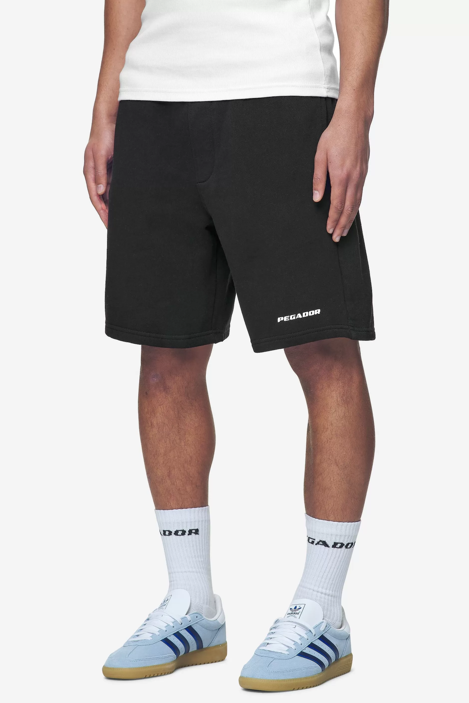 Best Sale Pegador Logo Heavy Sweat Shorts White Gum Washed black